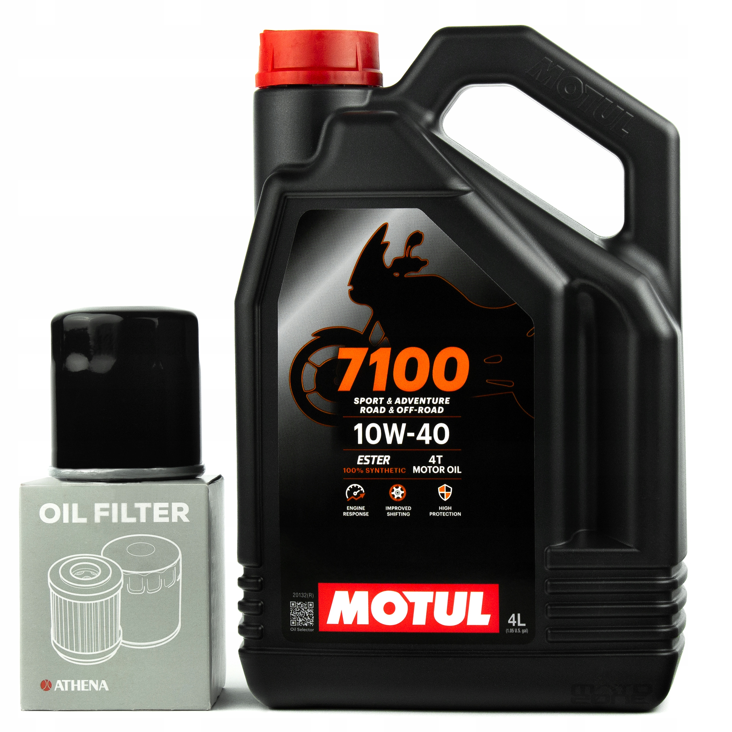 Olej silnikowy MOTUL 7100 10W40 4T 4l MA2 + filtr Athena HF303