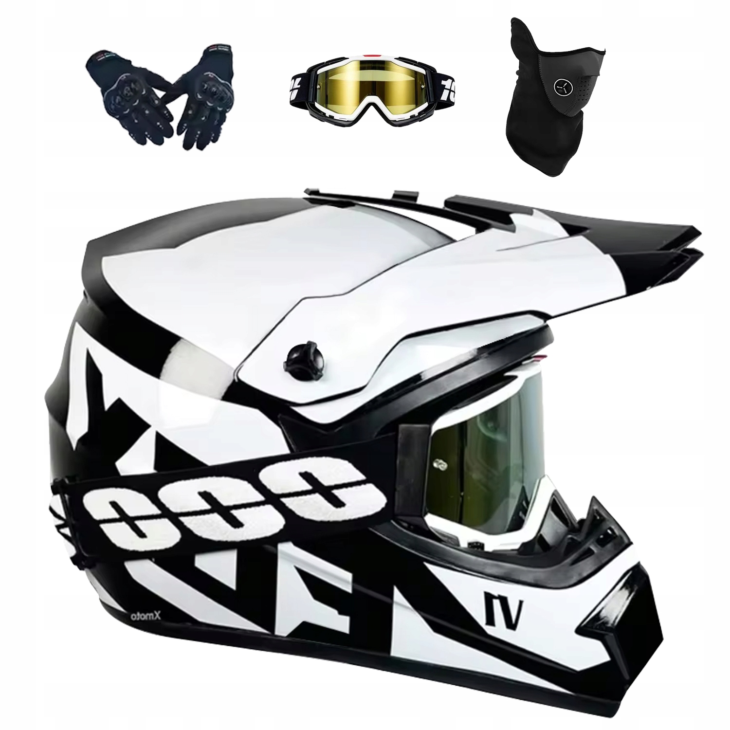 Helma Na Elektrickou Koloběžku Cross Enduro Quad Bmx Helma Brýle Rukavice M