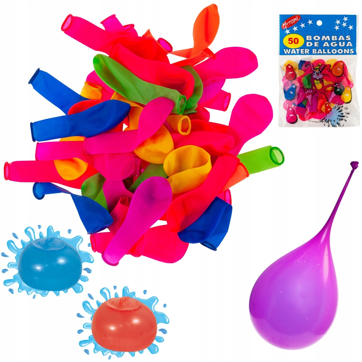 BOMBY WODNE BALONY BALONIKI NA WODĘ KOLOROWE ZESTAW 50SZT ŚMINGUS-DYNGUS