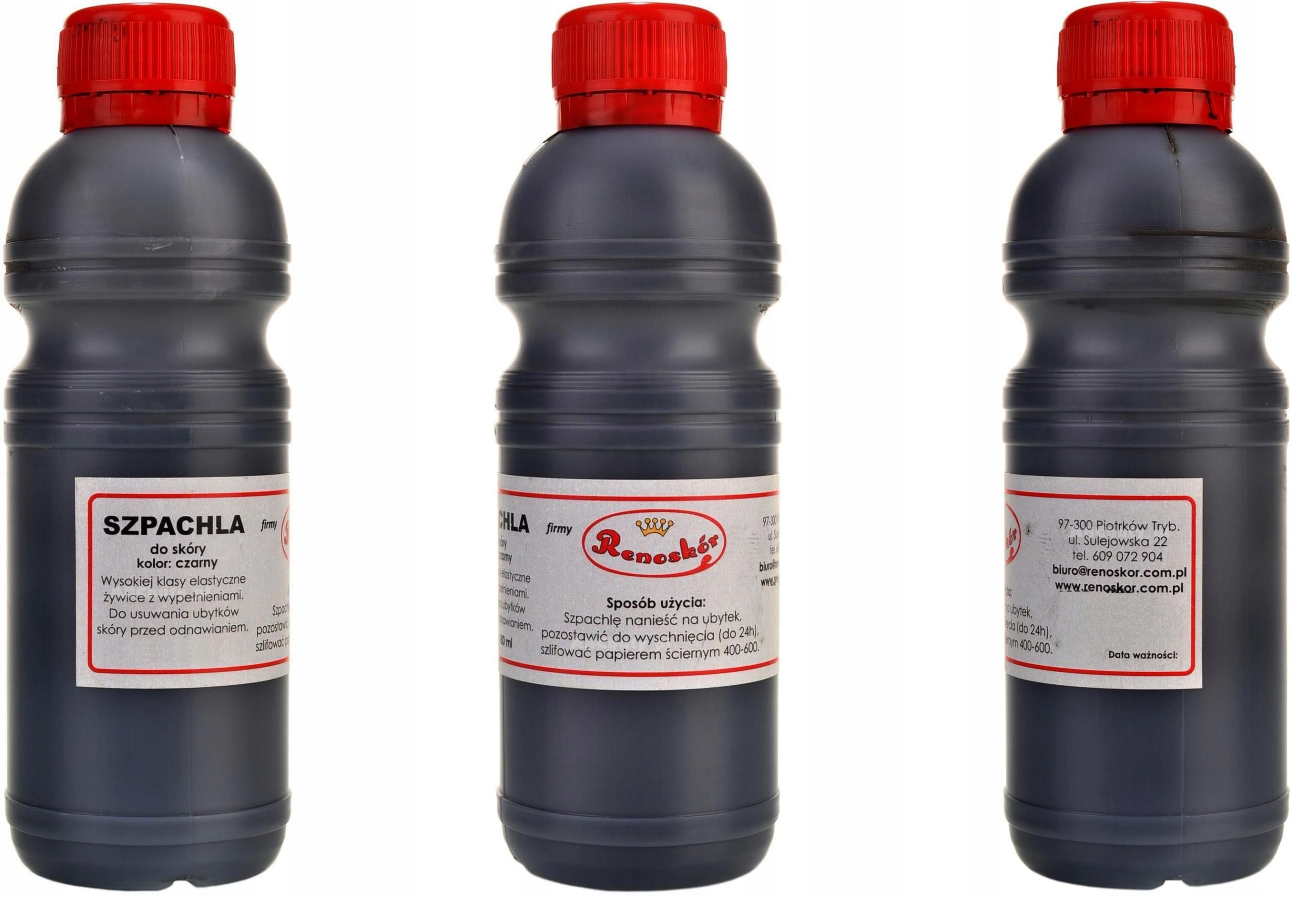 G13-07 Černá Špachtle na opravu kůže Renoskin Tekutá Pryskyřice Kůže 450 ML