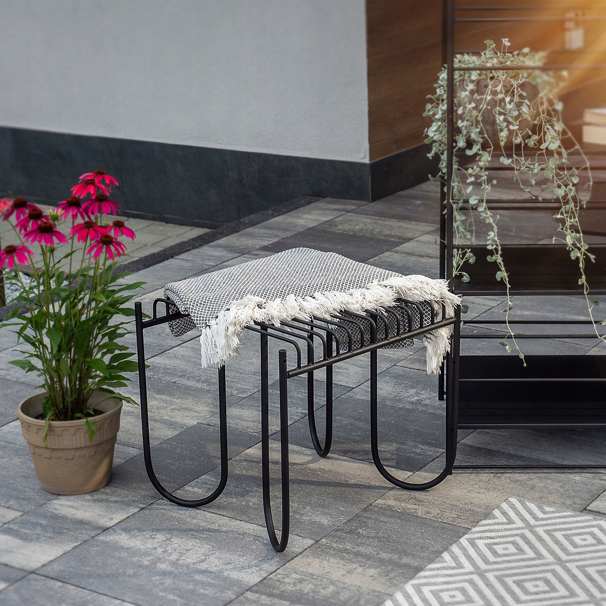 ŁAWKA OGRODOWA PARKOWA METALOWA 50cm Producent Kadax