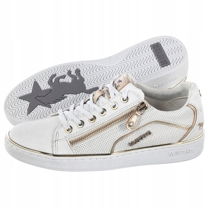 

Buty Damskie Sneakersy Mustang Białe/Złote 44C0047
