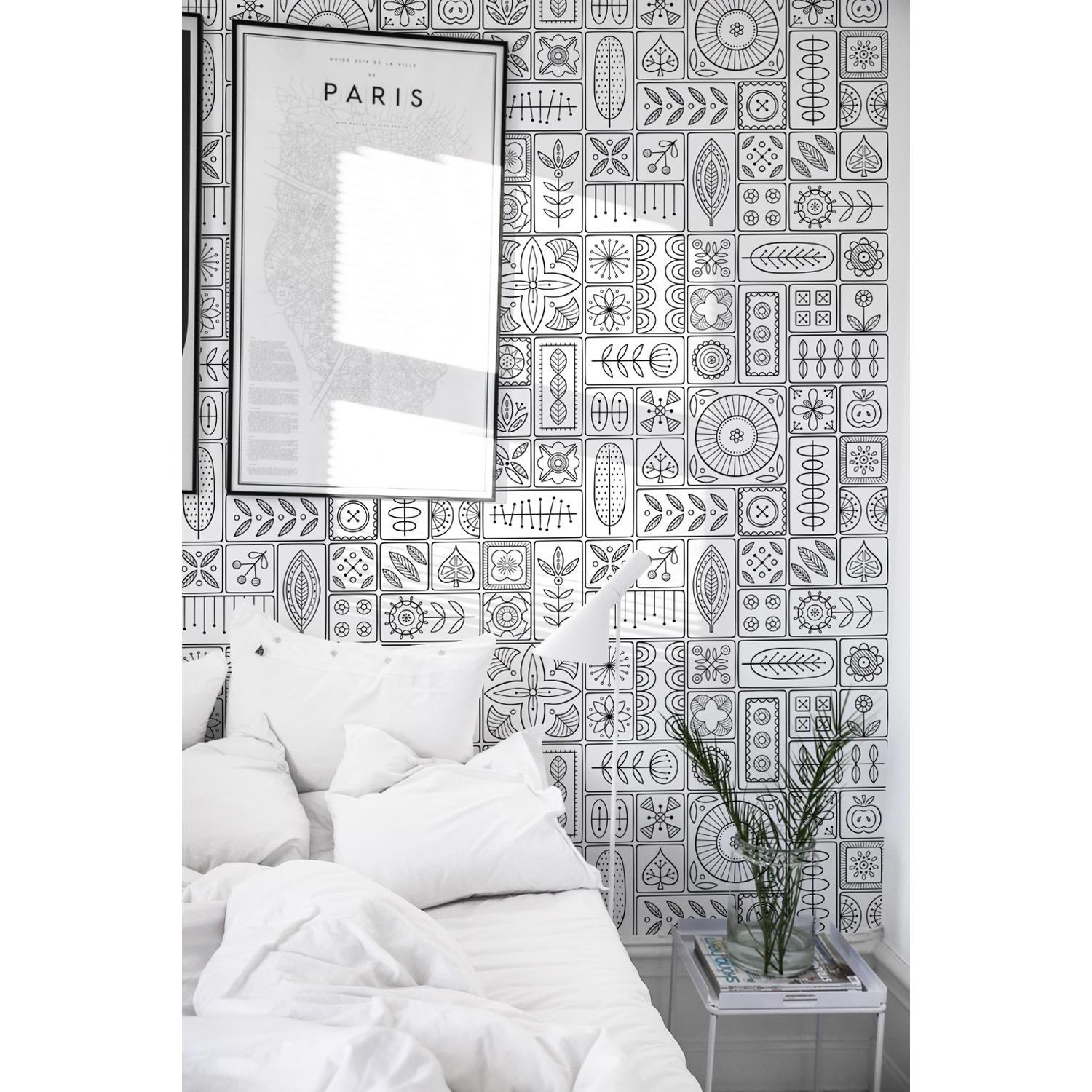 

Tapeta ścienna Płytki skandynawskie boho 104x70cm