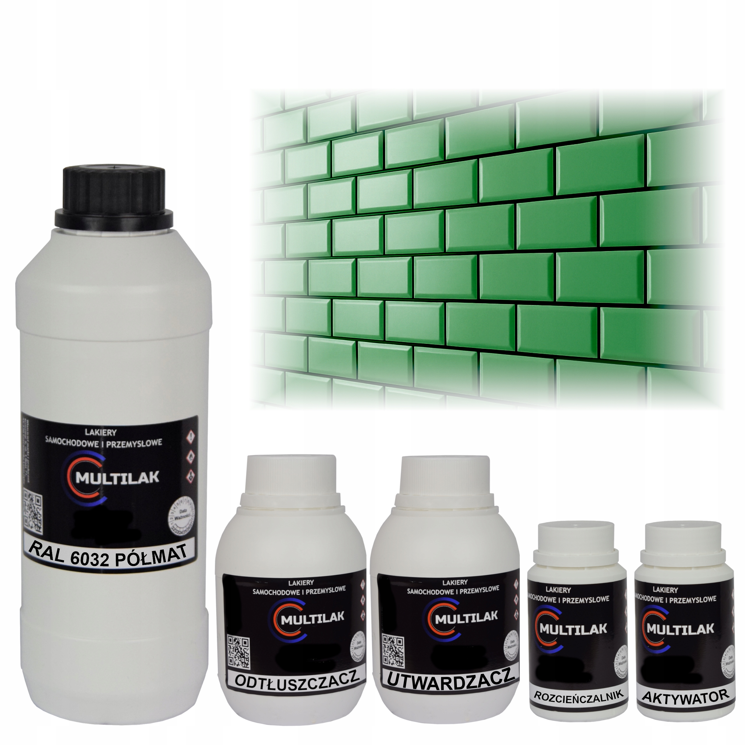 Lak farba Ral 6032 na glazúru dlaždíc a dlaždíc na valček, štetec 1L Polomat