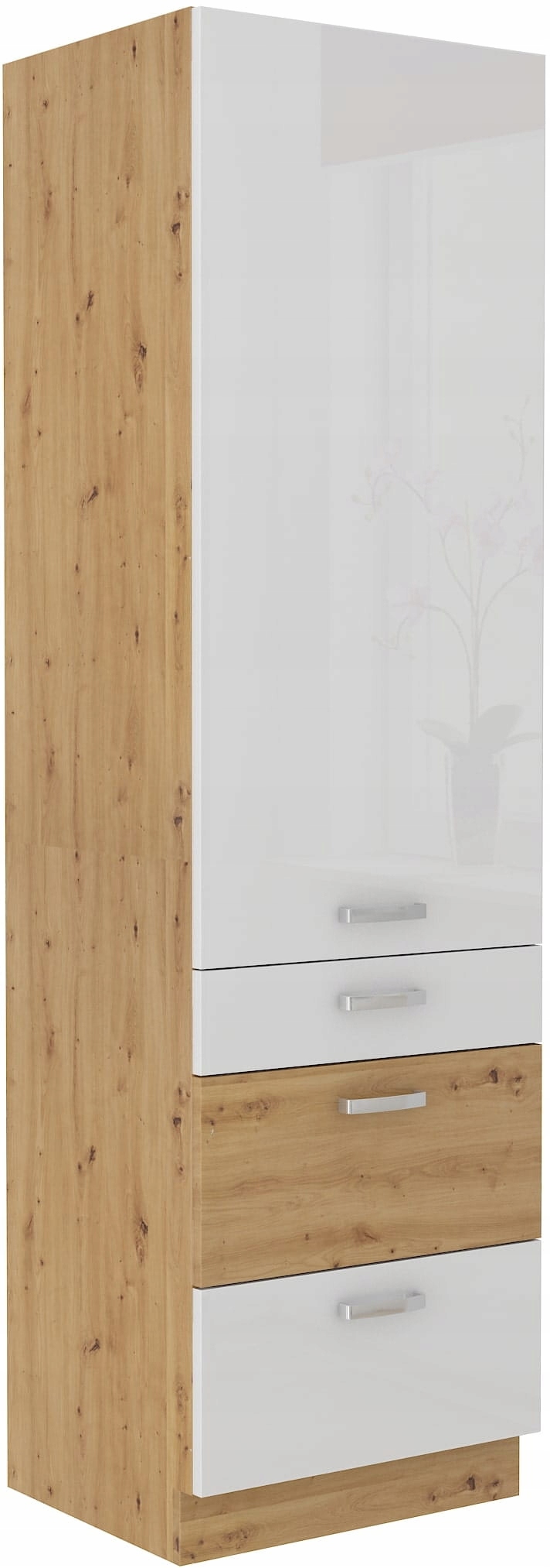 Vysoká Kuchyňská Skříňka 60X210 CM 3 Zásuvky Bílá