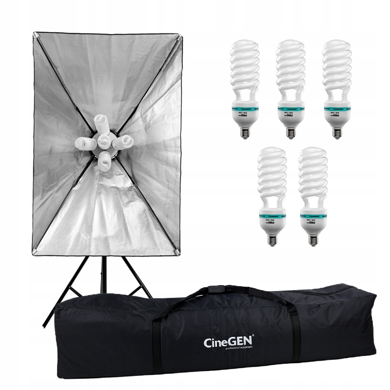 LAMPA foto softbox 80x120 5x 85W statyw + torba Kod producenta CGES-81815