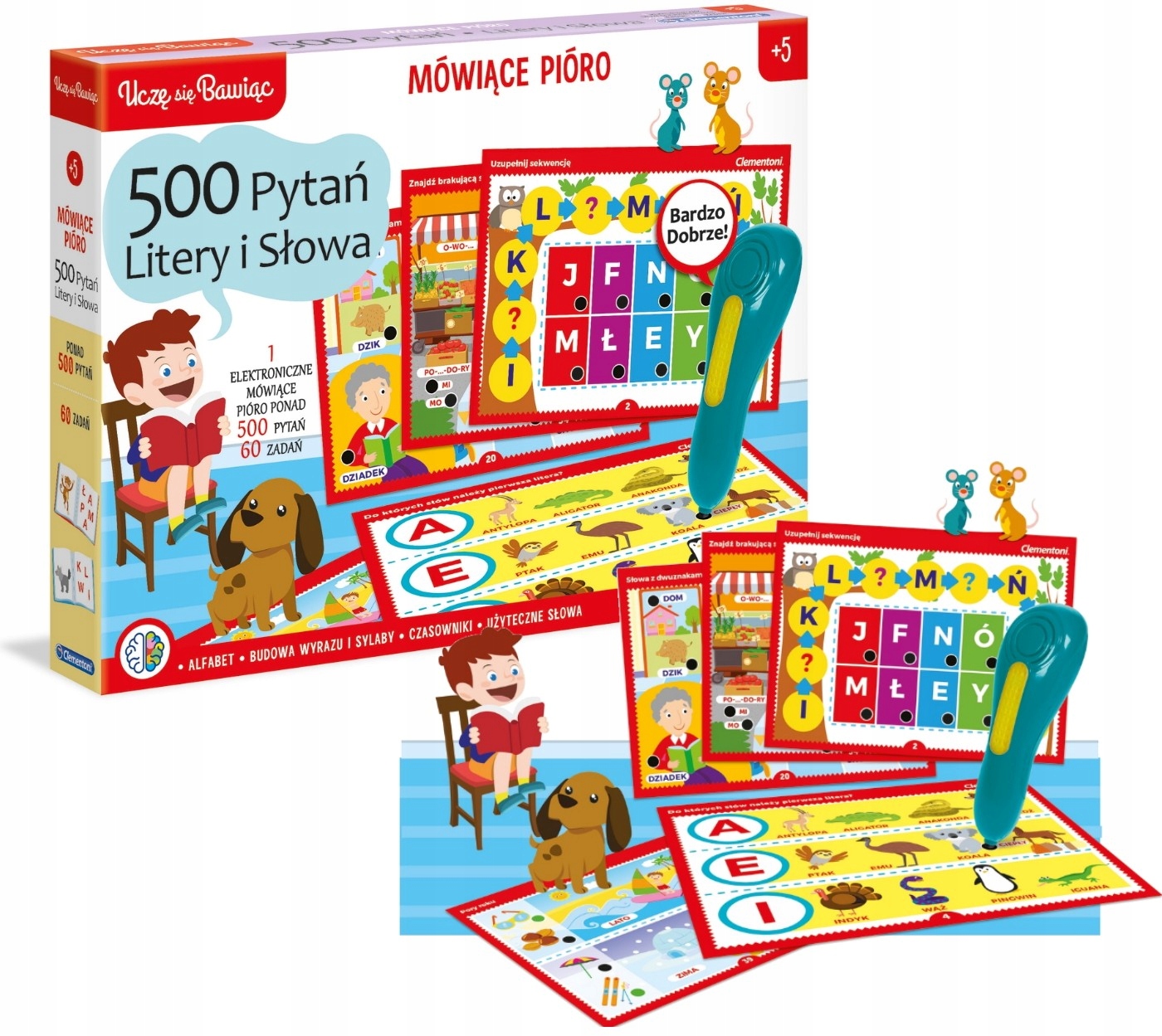 MÓWIĄCE PIÓRO 500 PYTAŃ LITERY I SŁOWA CLEMENTONI Typ Podstawa