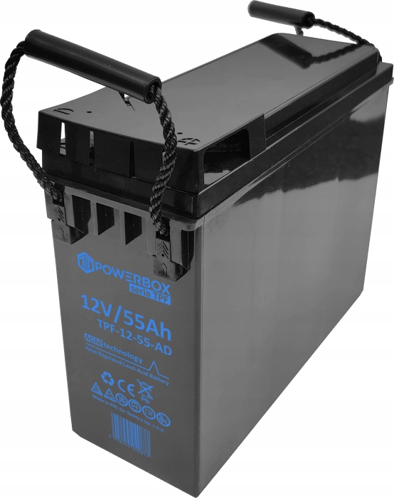 Akumulator Powerbox Front Terminal Tpf 55-12 Vrla Agm 12V 55Ah Ups