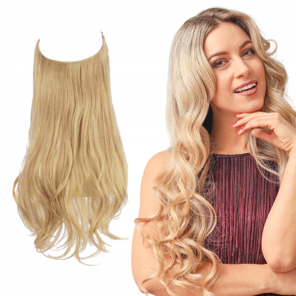 Syntetické Vlasy Flip In kudrnaté kadeře na gumičce vlasce 60 cm #22/613 blond