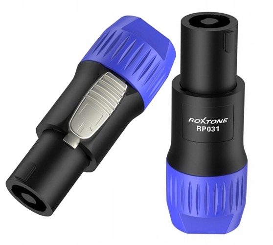WTYK SPEAKON 4 PIN GŁOŚNIKOWY MĘSKI ZŁĄCZE ROXTONE RP031 NIEBIESKI