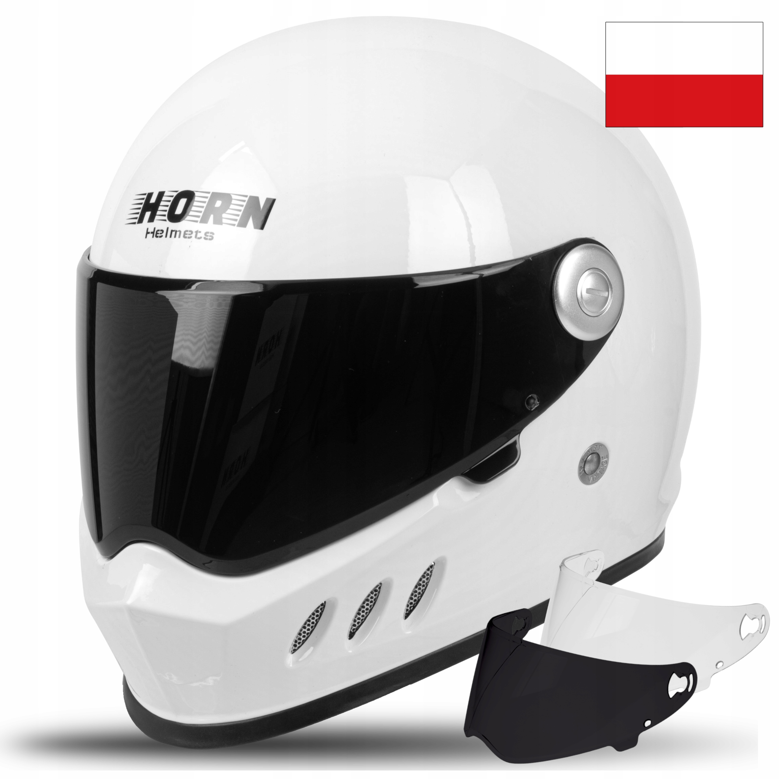 

Horn Kask Motocyklowy Vintage Czarna Szyba M