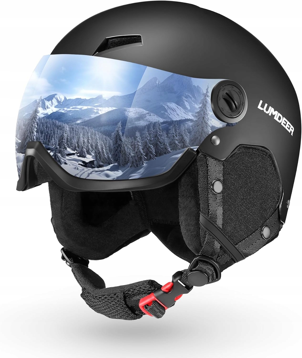 Lumdeer Lekki kask narciarski z szybką, UV-400