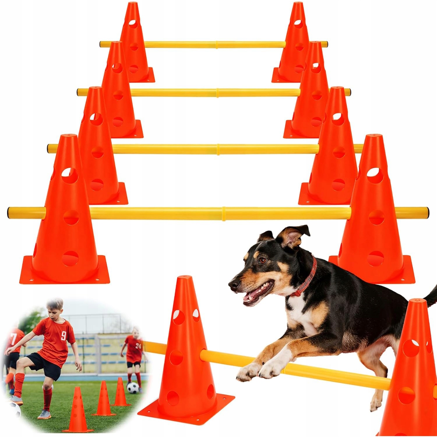 Kužel na ploty pro psy, agility tyče, tréninkový přístroj