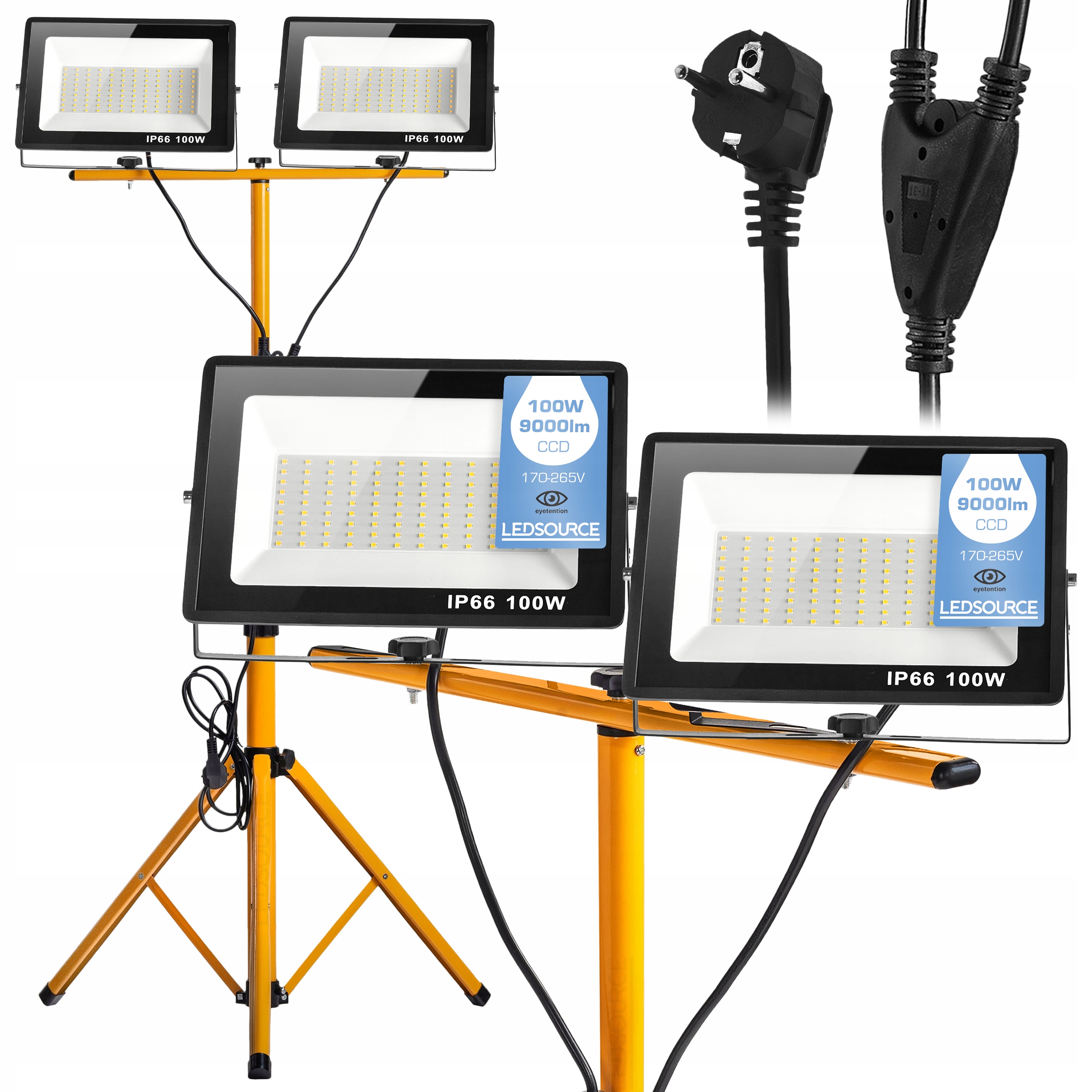Stojan Stativ 200W Led reflektorová pracovní lampa Halogen Stavební 2x 100W