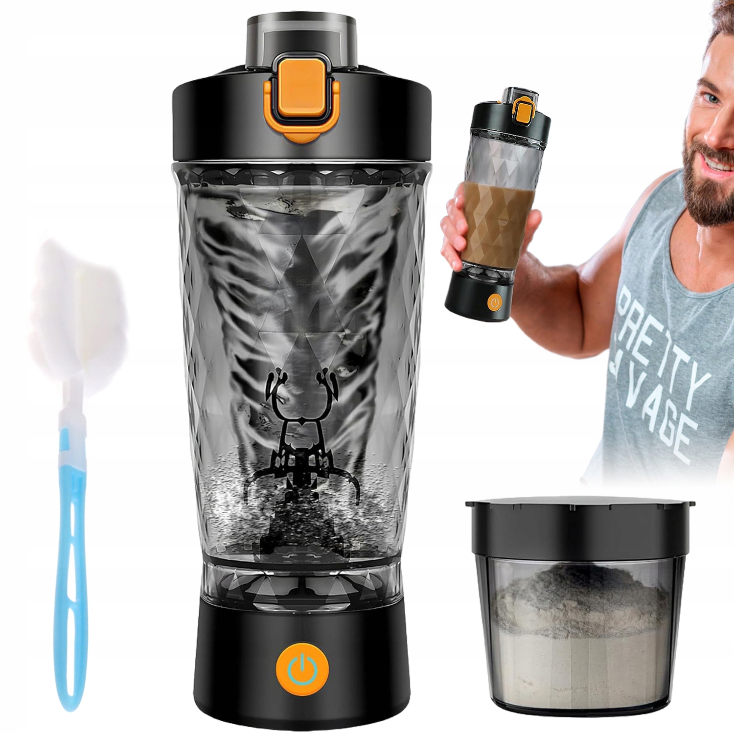 Przenośny Usb Shaker Do Bialka Shaker Do Napojów 550ML Z Światłam 1100MAH