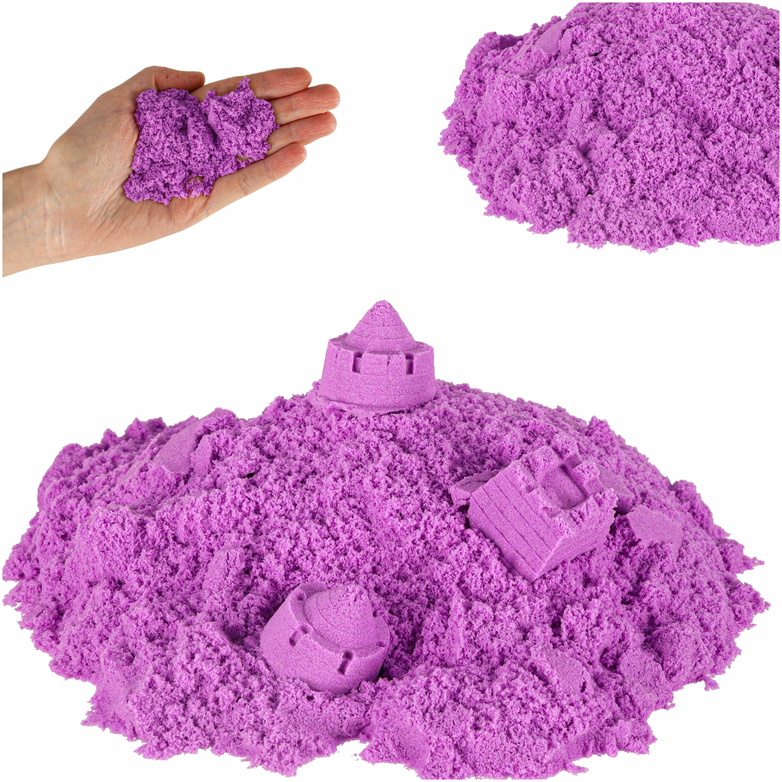 MAGICZNY PIASEK DYNAMICZNY PIASKOLINA W WORECZKU 1KG FIOLETOWY