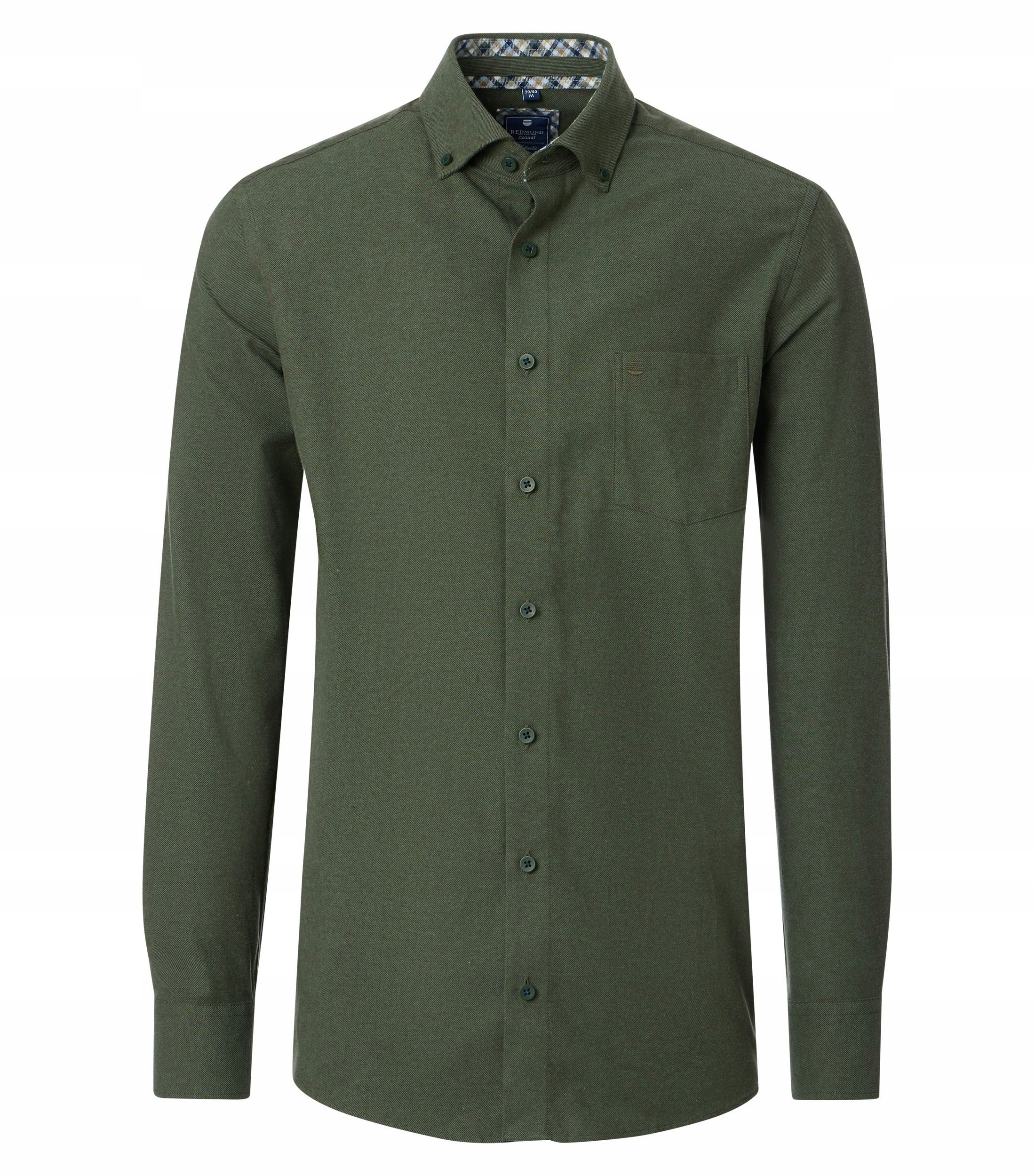 Redmond Velké Velikosti Flanelová Košile Casual Béžová Dlouhý Rukáv 6XL 182 cm