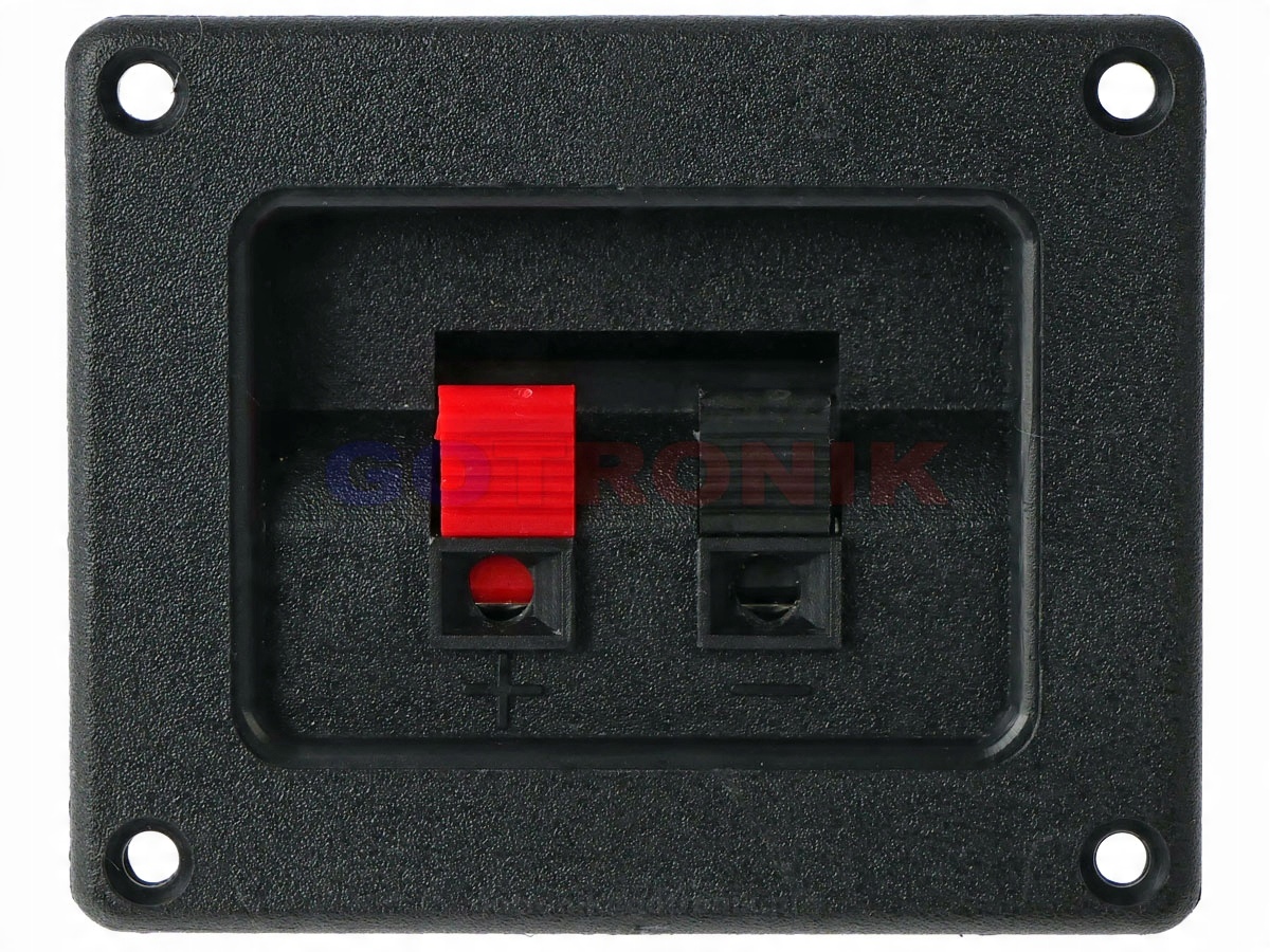 

Gniazdo głośnikowe 2 pin prostokątne 80mm x 65mm
