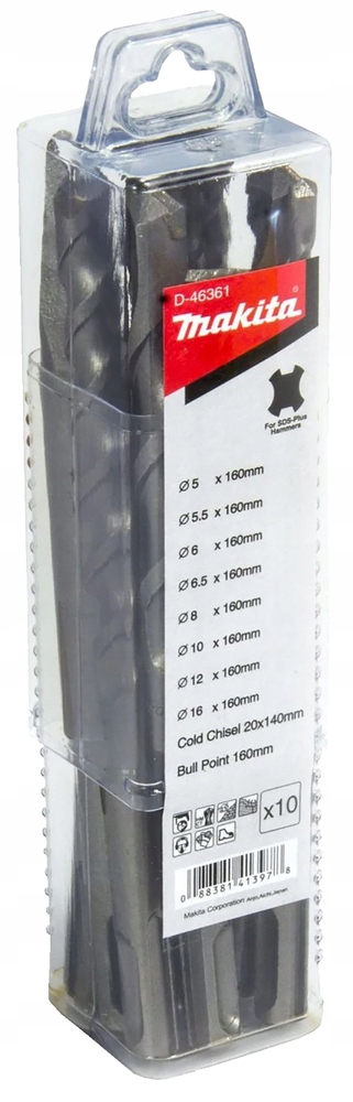 

Zestaw wierteł i dłut Makita D-46361 Sds 10 El.
