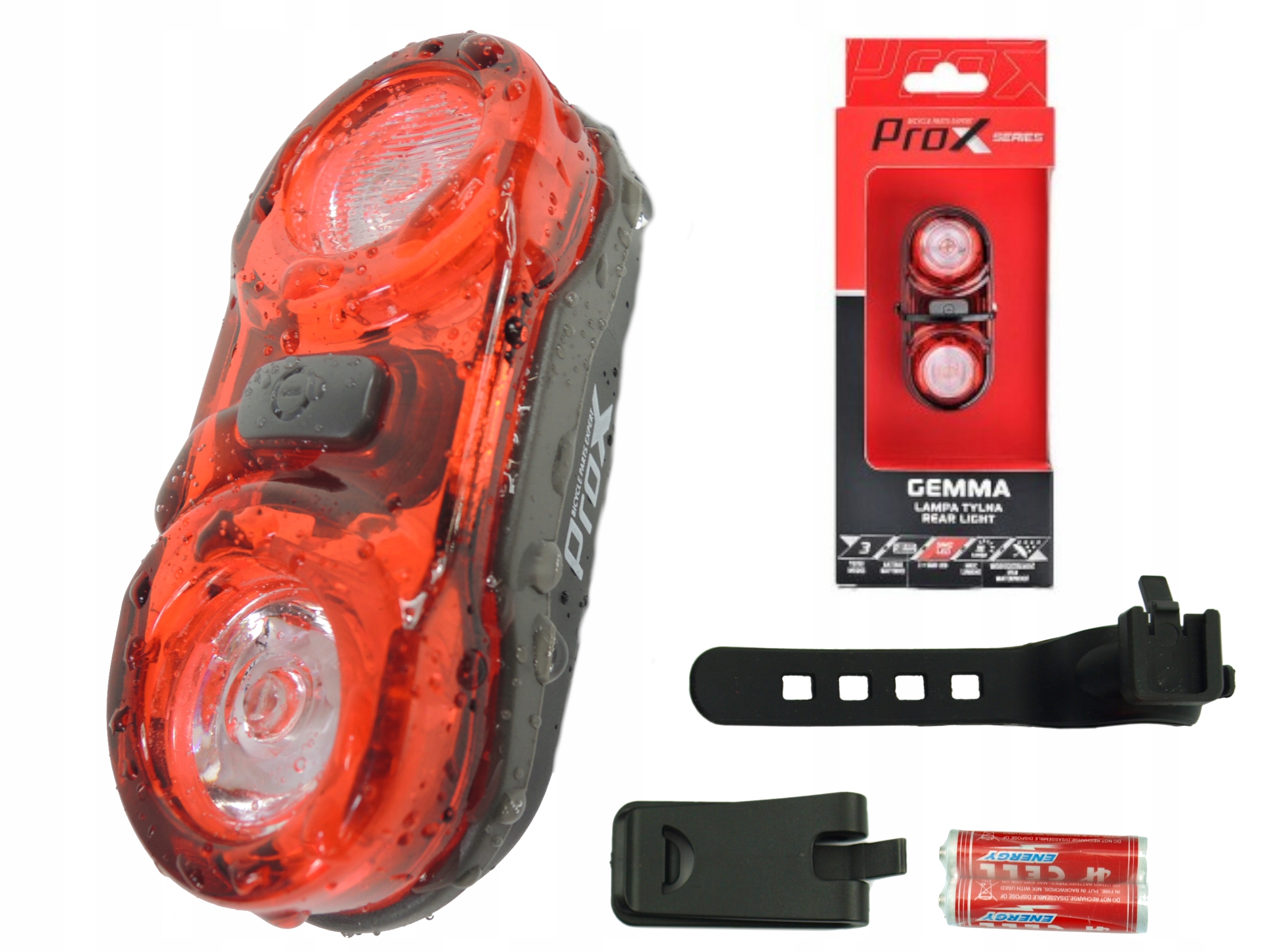

Lampka Rowerowa Lampa Tylna Tył Led Prox Gemma