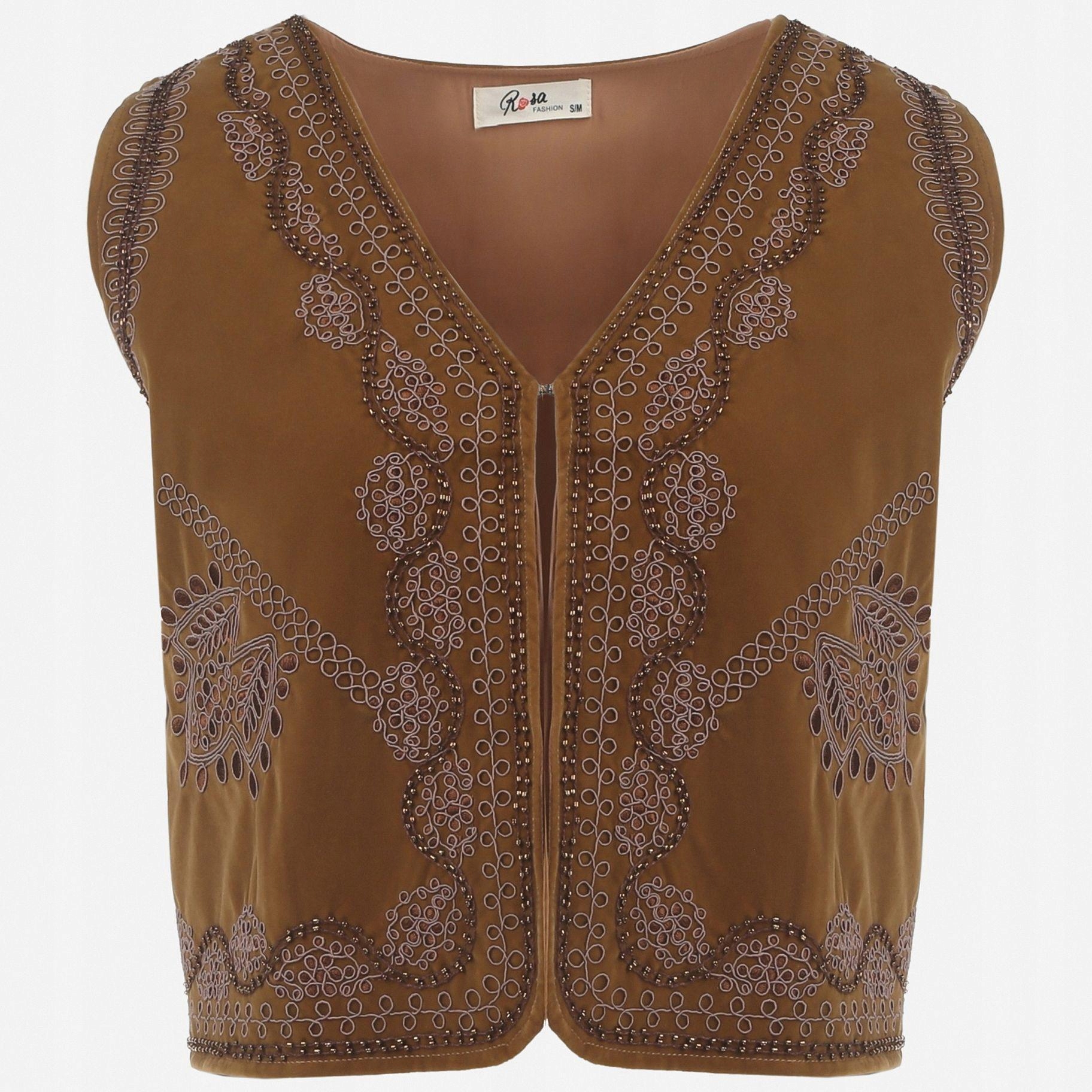 Renee Brązowa Kamizelka damska Rozmiar S/M
