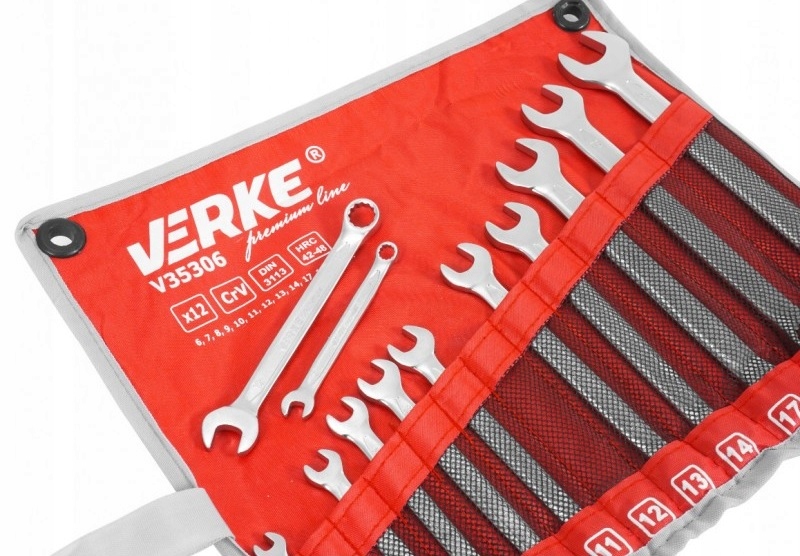 KLUCZE PŁASKIE PŁASKO-OCZKOWE 12 SZT ZESTAW VERKE EAN (GTIN) 5908224742605