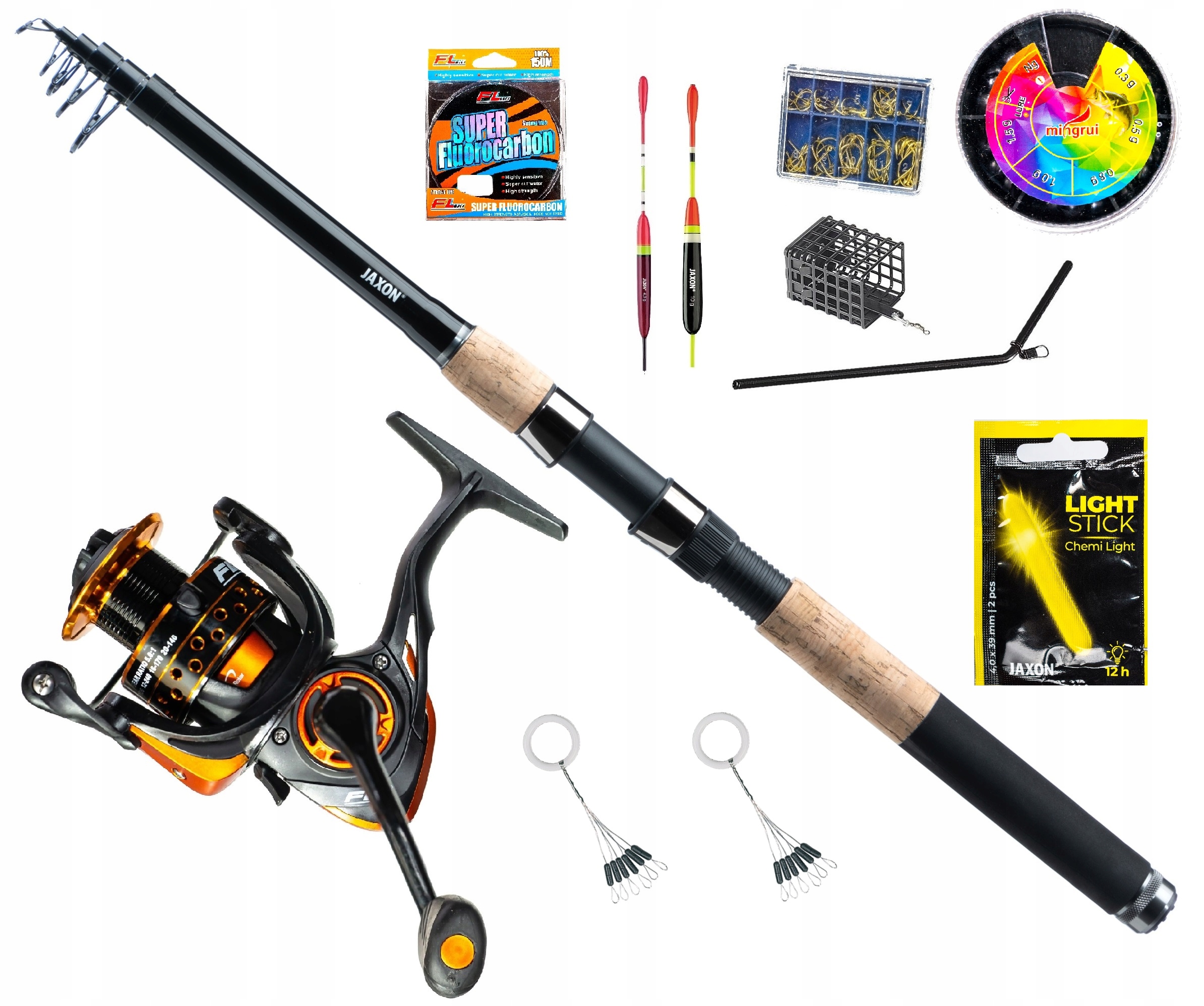 Zestaw na Spławik Wędka Jaxon Kołowrotek Żyłka