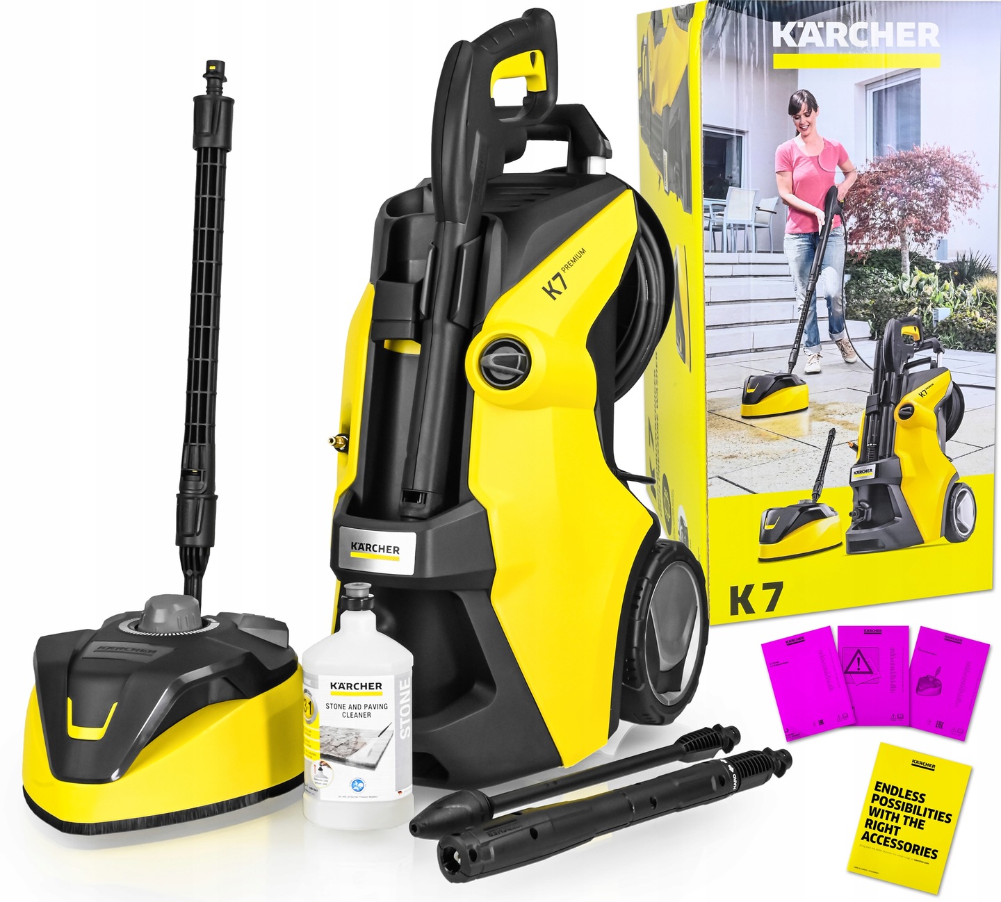 MOCNA MYJKA CIŚNIENIOWA KARCHER K7 POTĘŻNA MOC 3500W ZWIJACZ +PIANOWNICA XL Waga urządzenia 17.5 kg