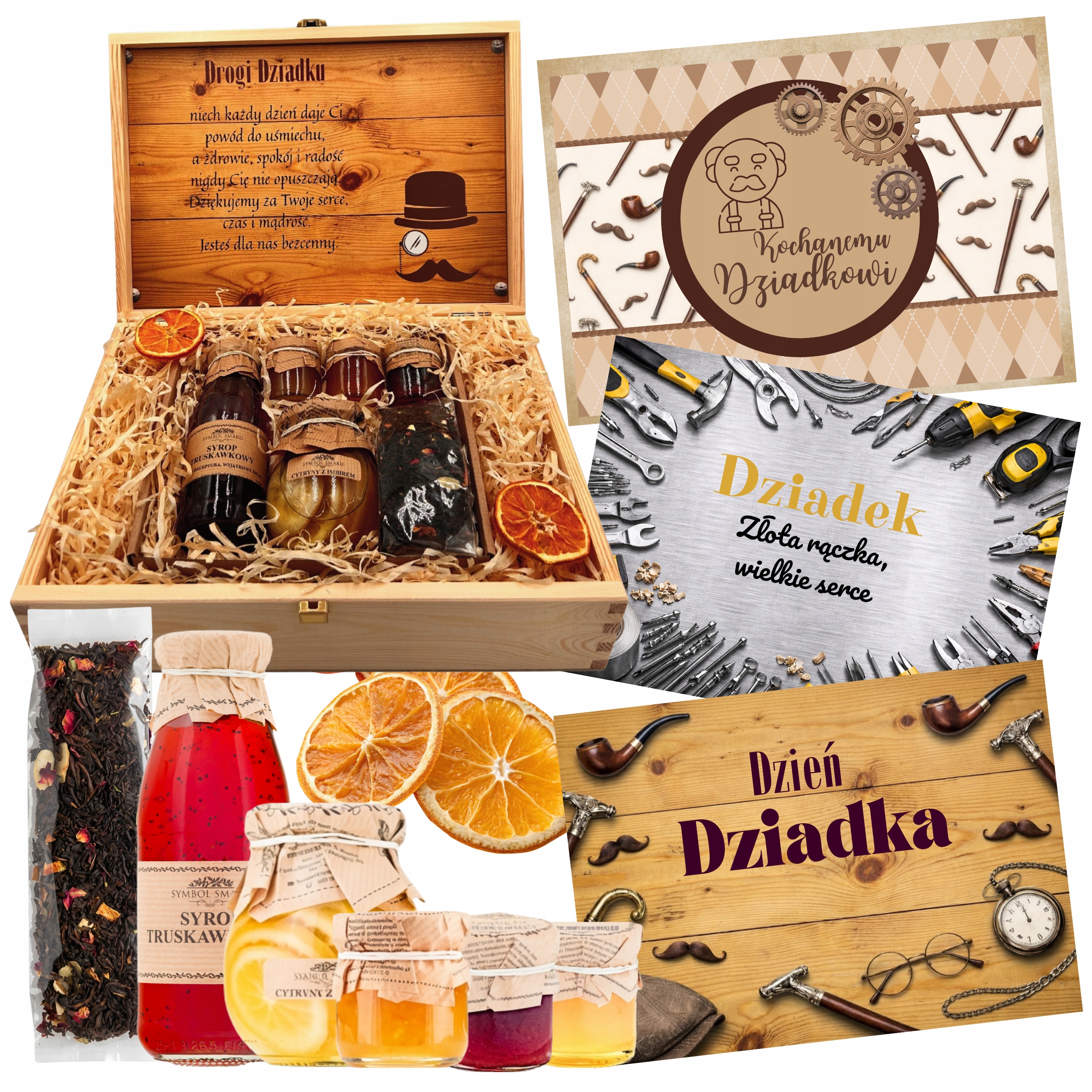 Zestaw Dla Dziadka Gotowa Personalizowana Skrzynka z Druk Uv