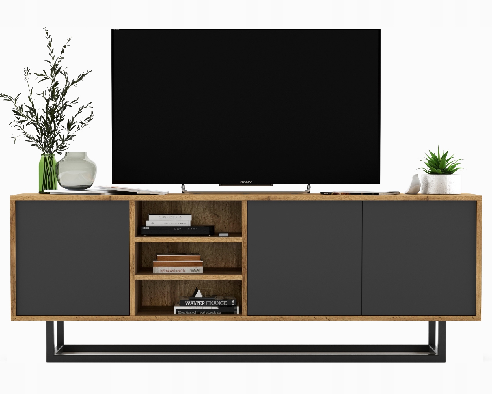 

Szafka Rtv Loft komoda Rtv wotan grafit Mat 150 cm
