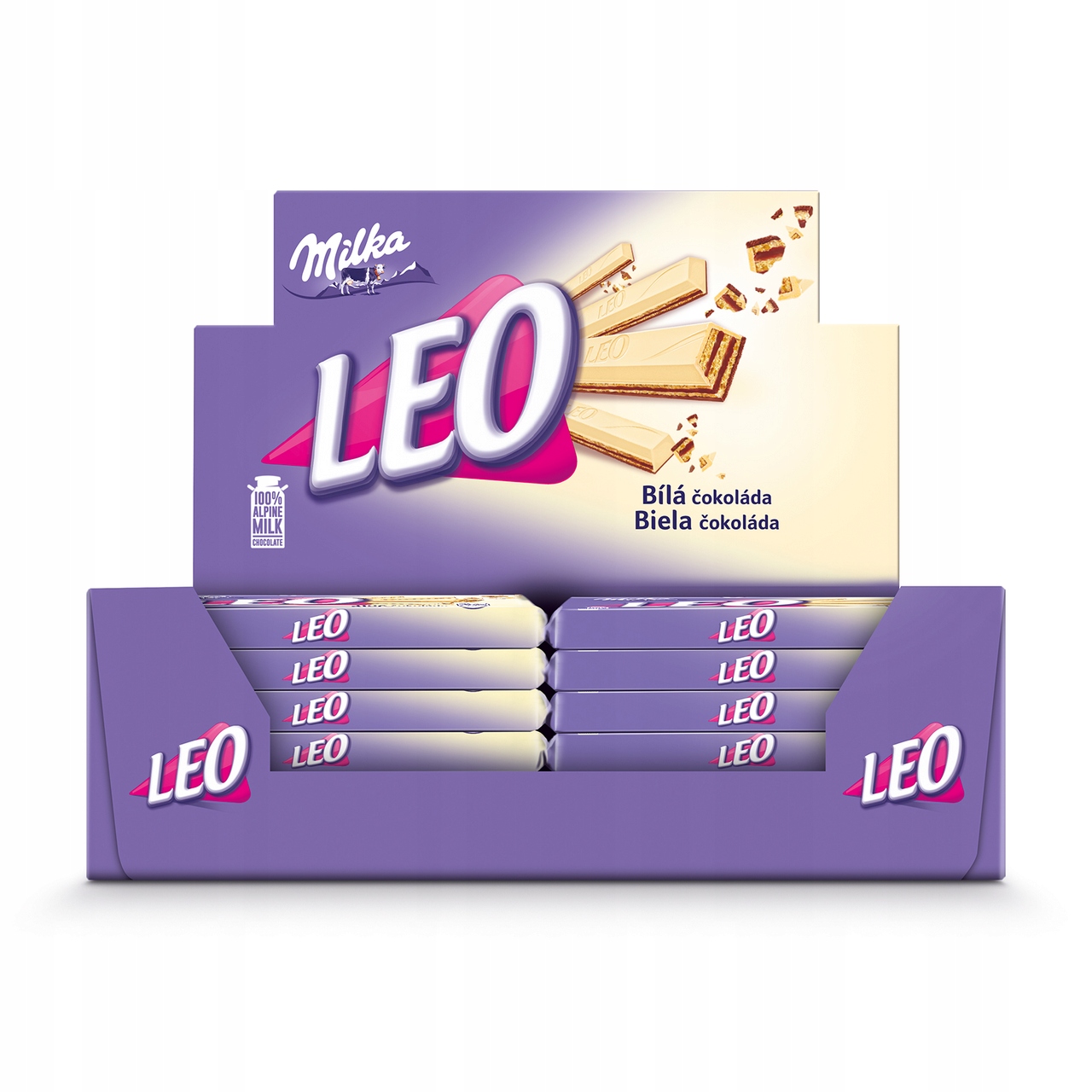 Milka Leo White Wafelek w Białej Czekoladzie Baton Karton 33,3g x 32szt