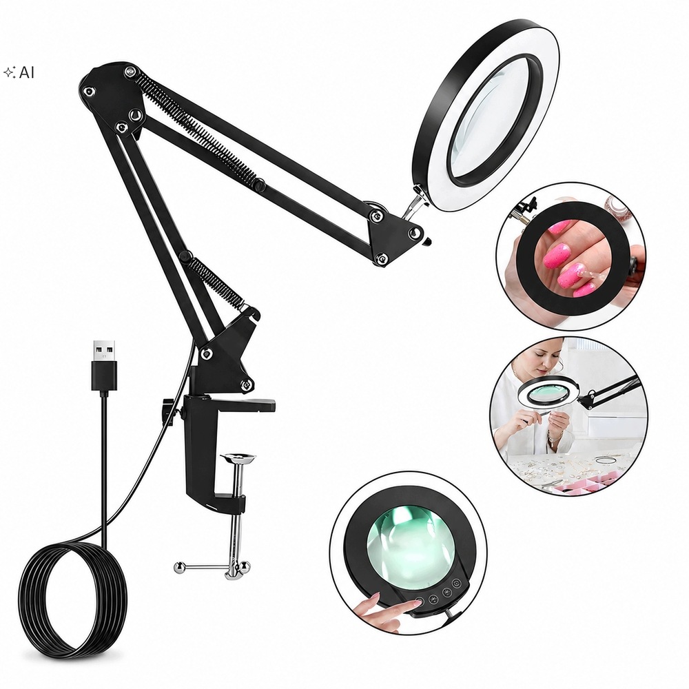 Stolní Lampa S Led Zvětšovacím Sklem 10 X S 10 Úrovněmi