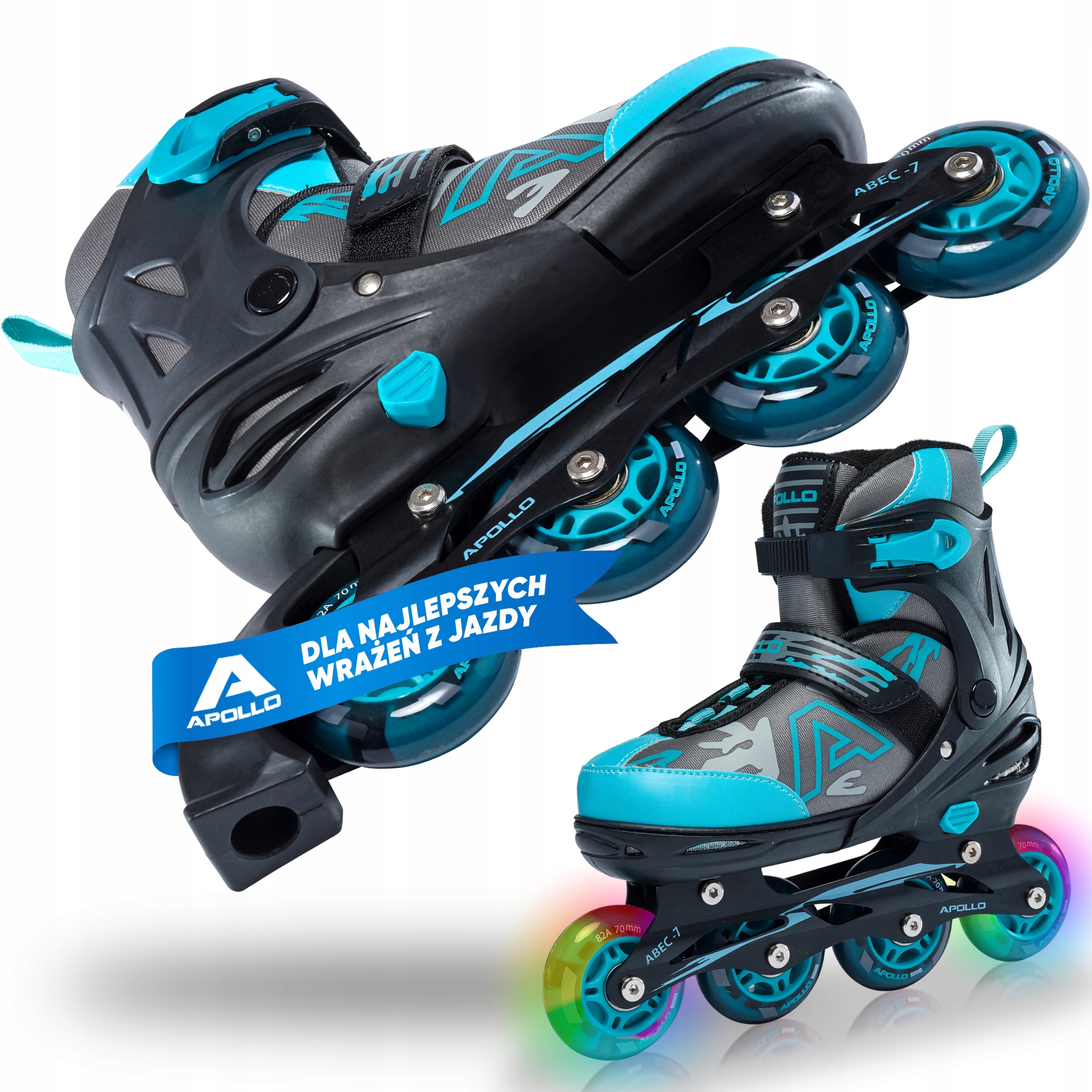 Apollo Champion Regulowane Rolki Inline - miętowe - L