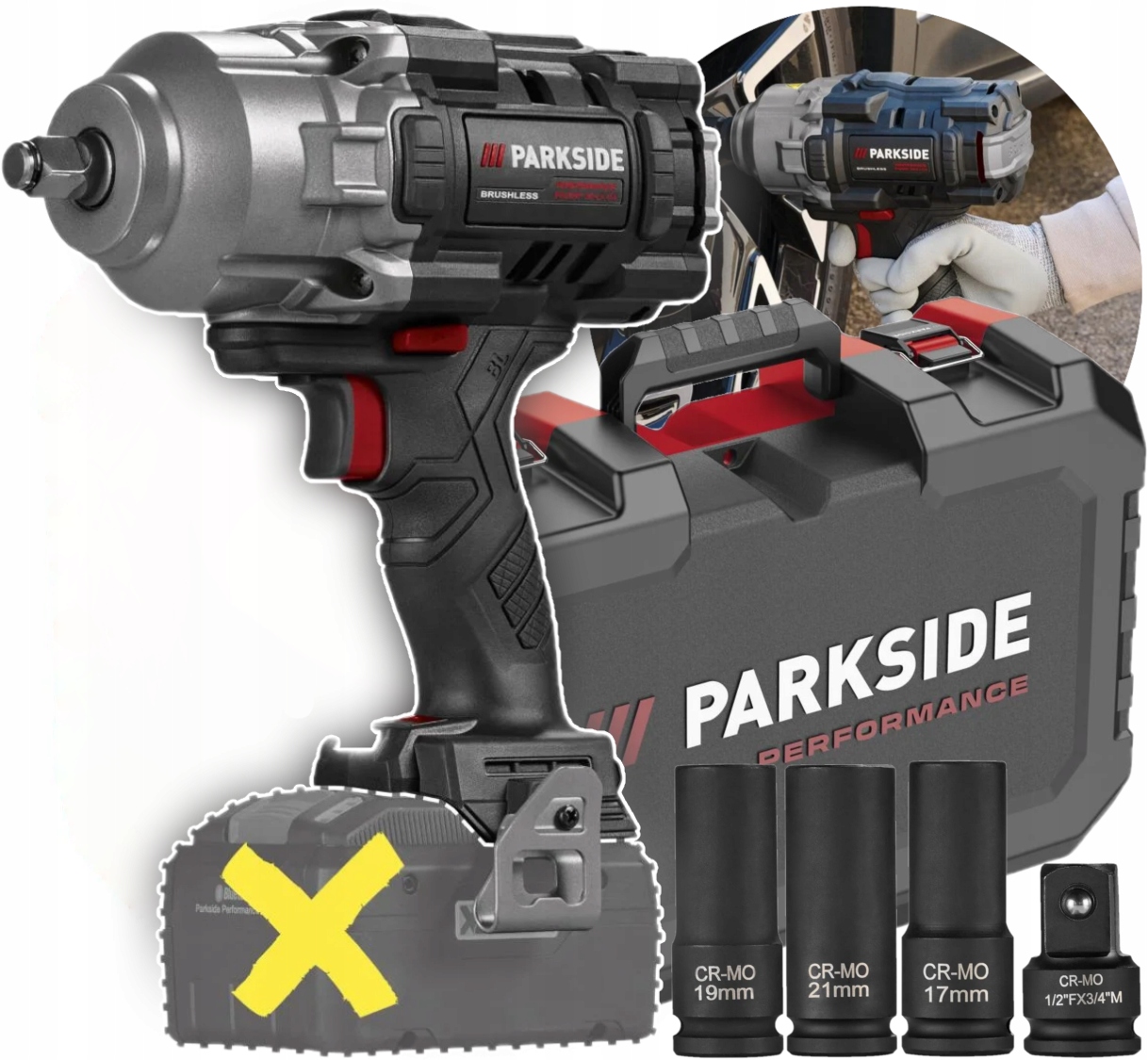 Parkside Performance Akumulatorowy Klucz Udarowy Passp 20-Li C4 Walizka