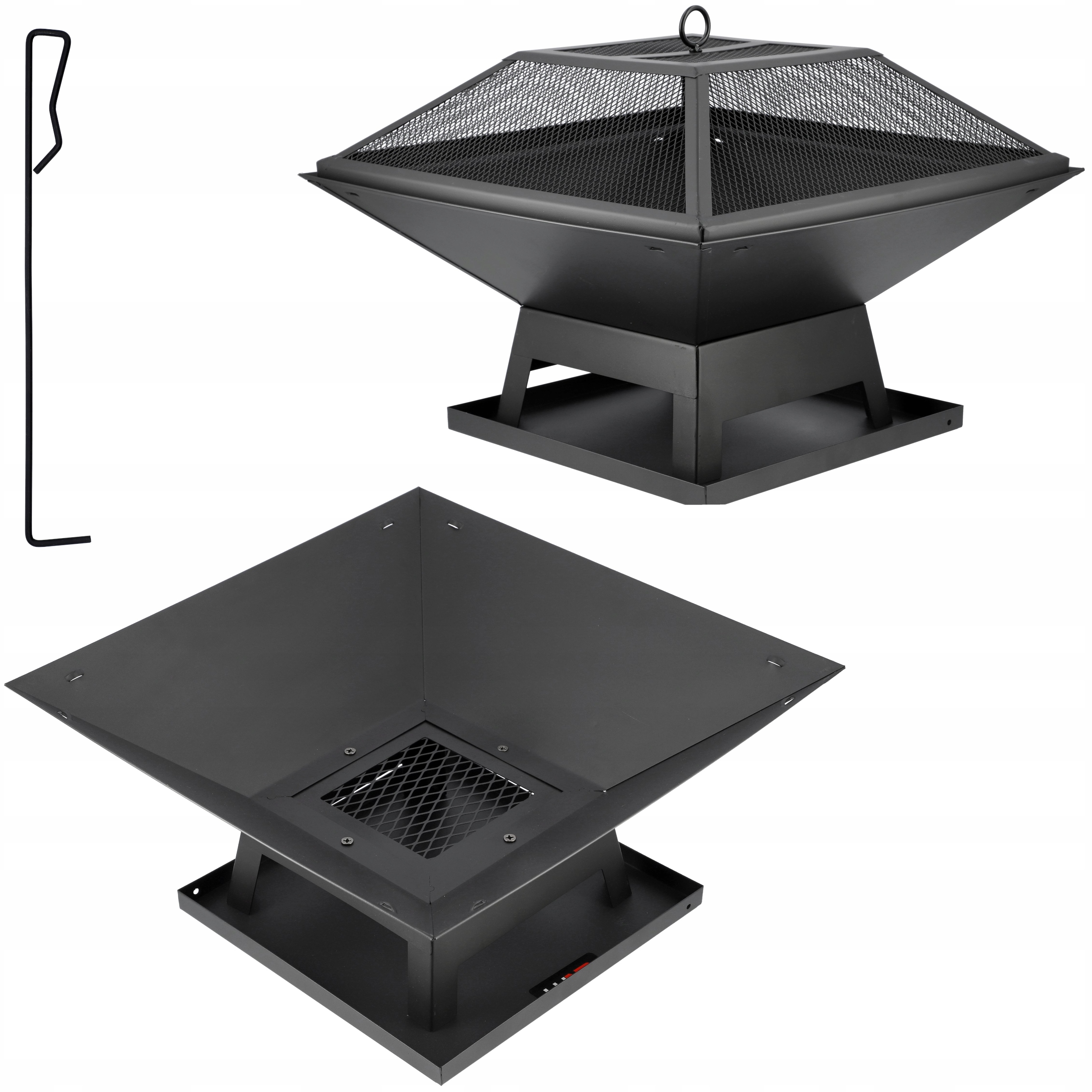 Stalowe Palenisko Ogrodowe Z Pokrywą 45x45cm Lund