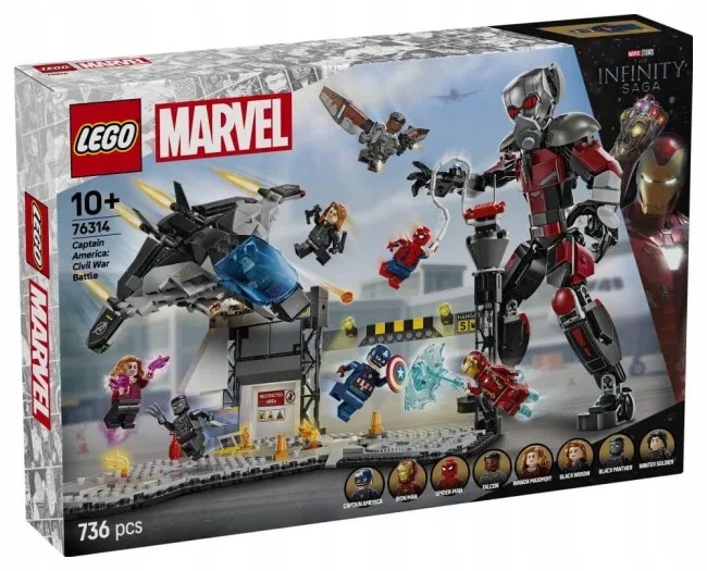 Lego Marvel 76314 Kapitan Ameryka: Wojna bohaterów bitwa