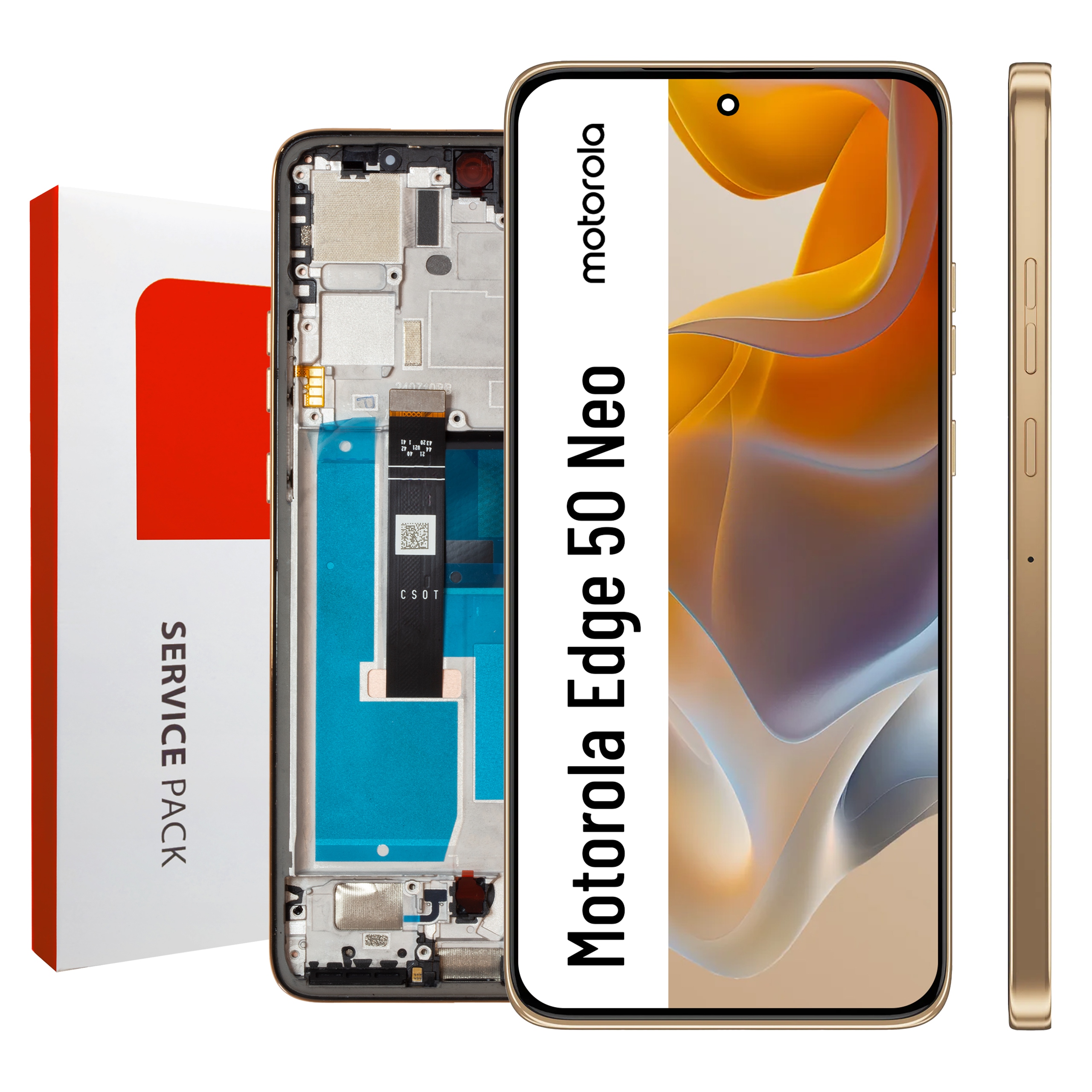 Originální Zila pro Motorola Edge 50 Neo LCD s rámečkem Béžová Matrix