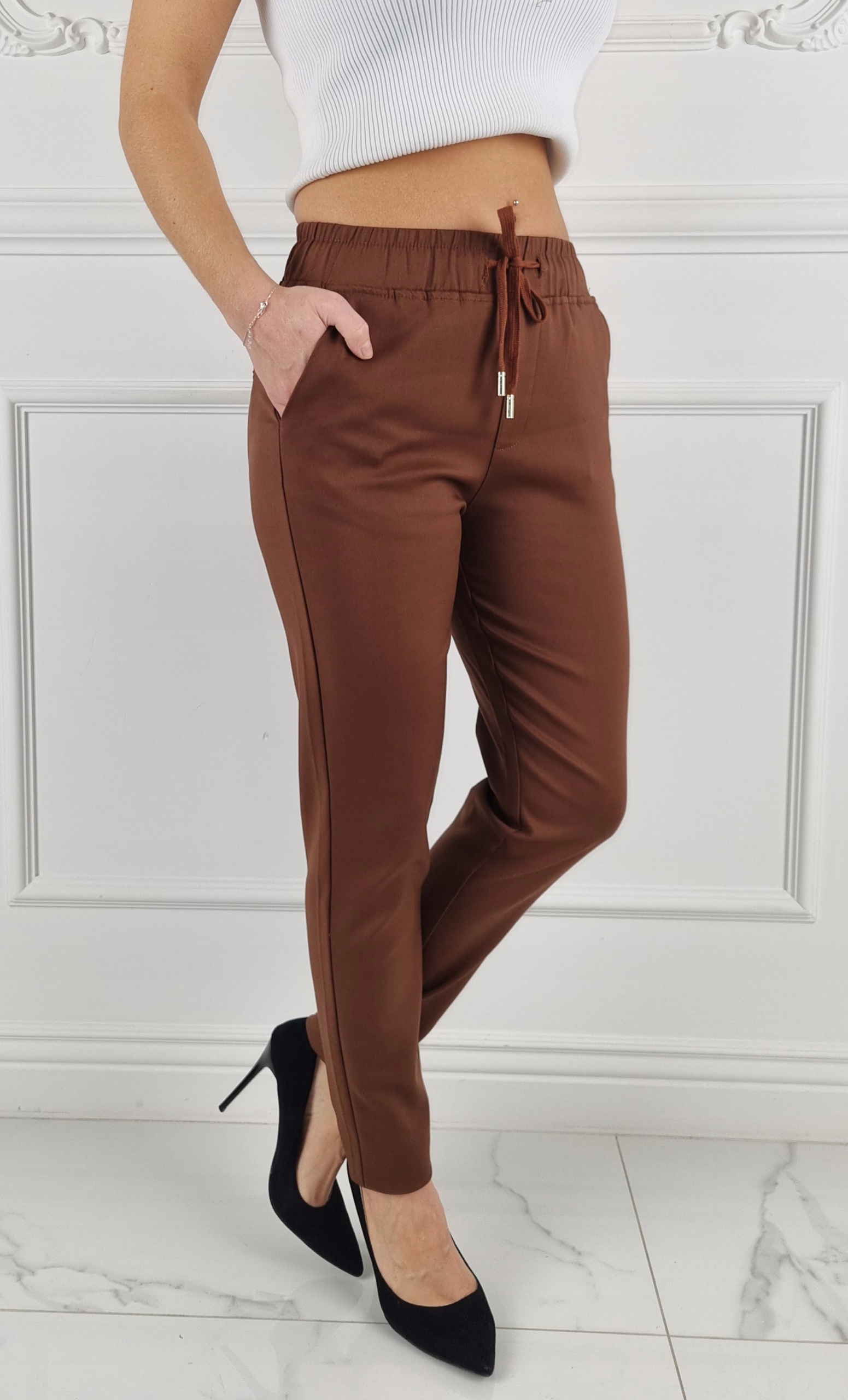 #DAMSKIE SPODNIE FREESIA - GUMKA DŁUGIE WIĄZANE # Kod producenta C008