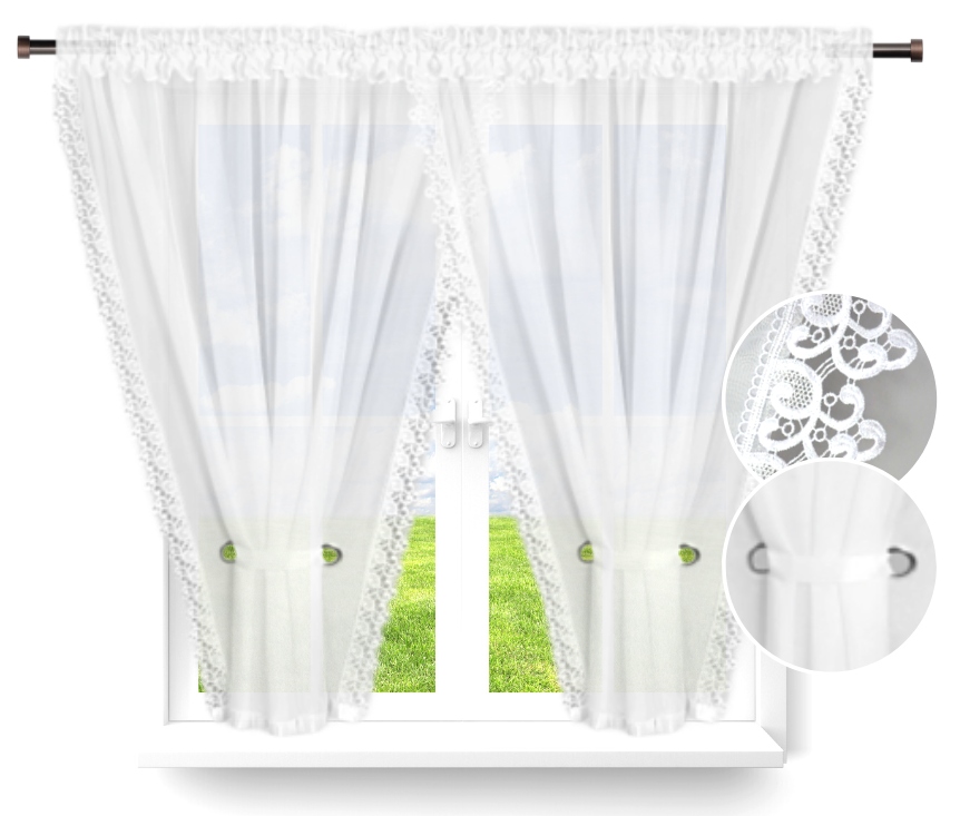 

Gotowa Firana Dekoracyjna Kokony 300x120 Biała