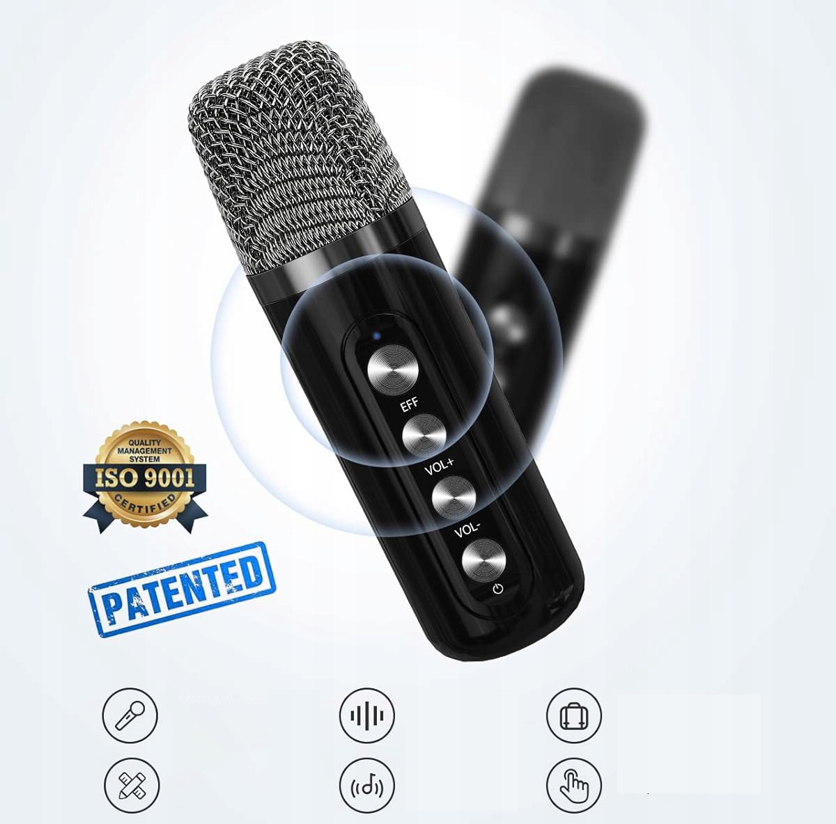 MASZYNA GŁOŚNIK KARAOKE Z 2 MIKROFONY BEZPRZEWODOWE BLUETOOTH KOLOROWA LED Certyfikaty, opinie, atesty CE EN 71