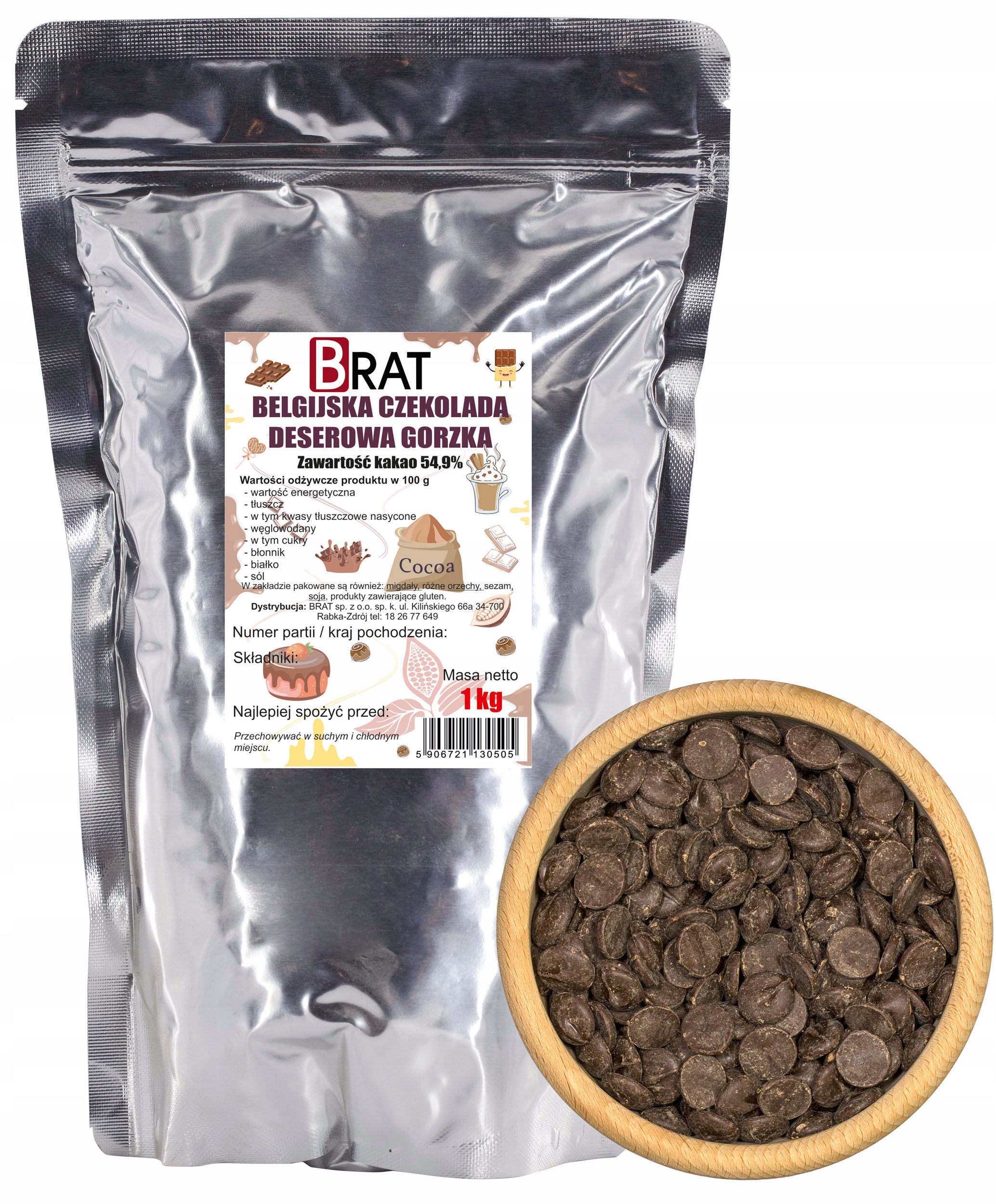 Levně Brat Čokoláda dezertní belgická 1 kg