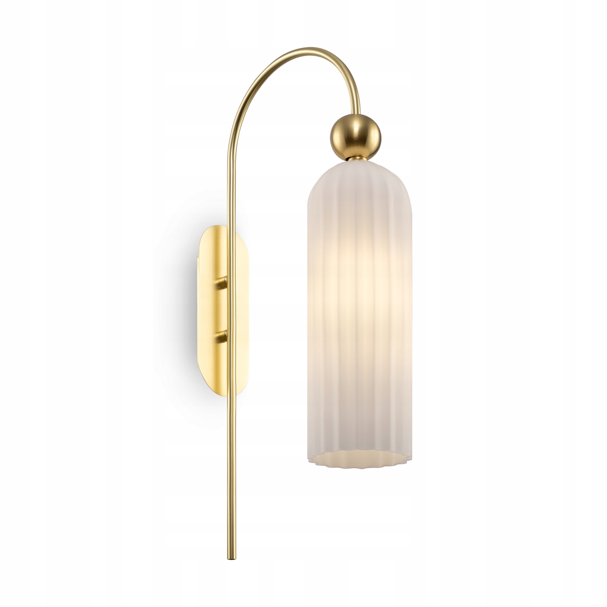 Nástenná nástenná lampa zlatá s mliečnym skleneným tienidlom glamour Maytoni