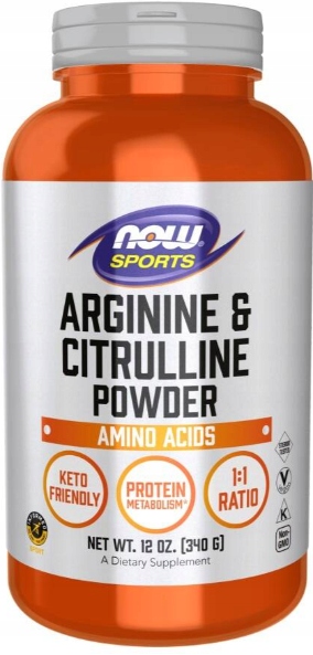 Now Foods Arginina i Cytrulina proszek Pompa Mięśnie 340g