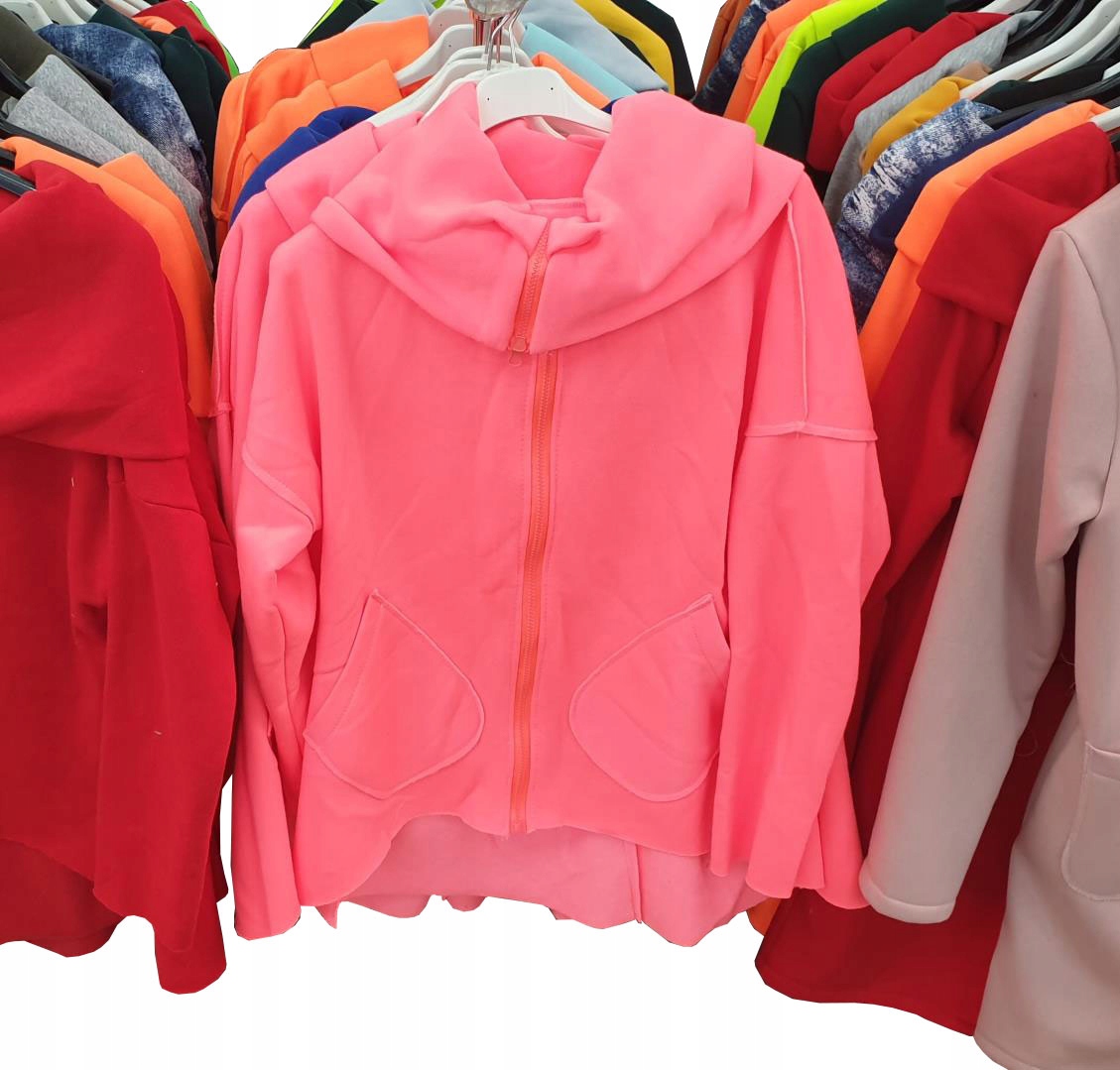 

Asymetryczna Bluza Tunika Kardigan Komin Kaptur M