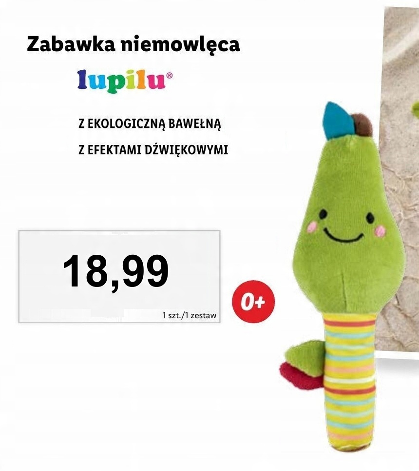 

Piszcząca zabawka dla niemowląt Lupilu 0+