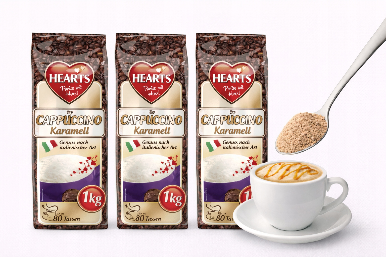 Káva rozpustná Hearts Cappuccino Karamell 1 kg