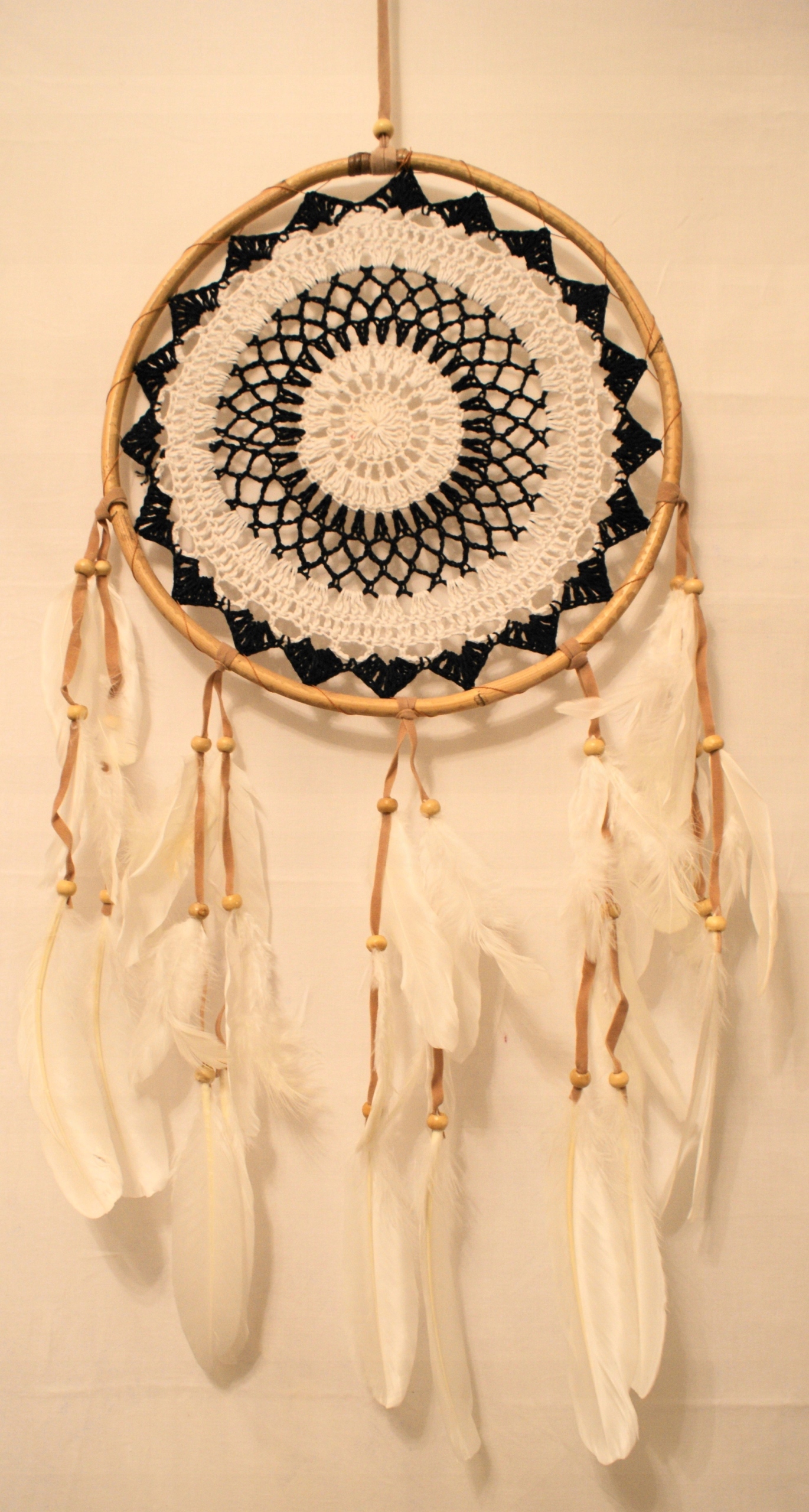 Dekorativní lapač snů, jednoduchý, ratan, 27 cm