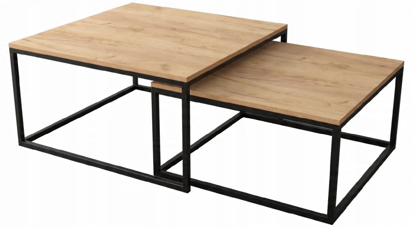 

Stolik Kawowy 2w1 Ława Loft Metal Dąb Craft Złoty