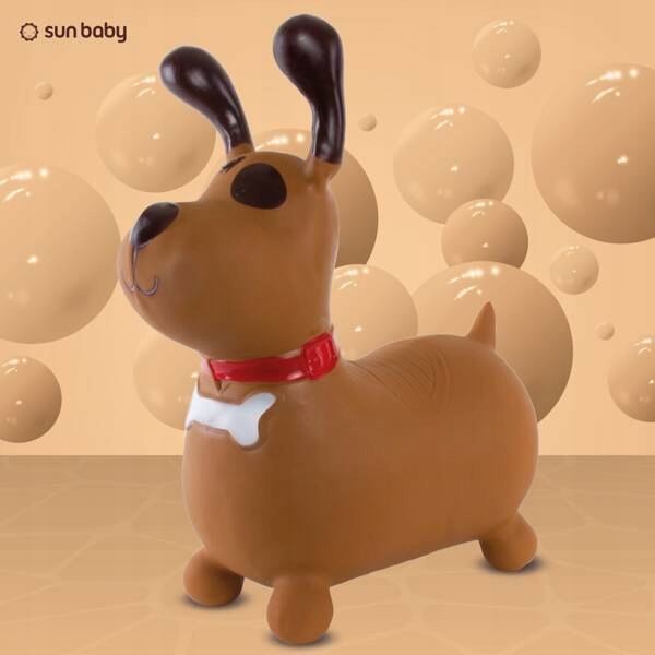 Skoczek gumowy dla dzieci REKSIO 60 cm brązowy do skakania z pompką Kod producenta J06.017.1.1