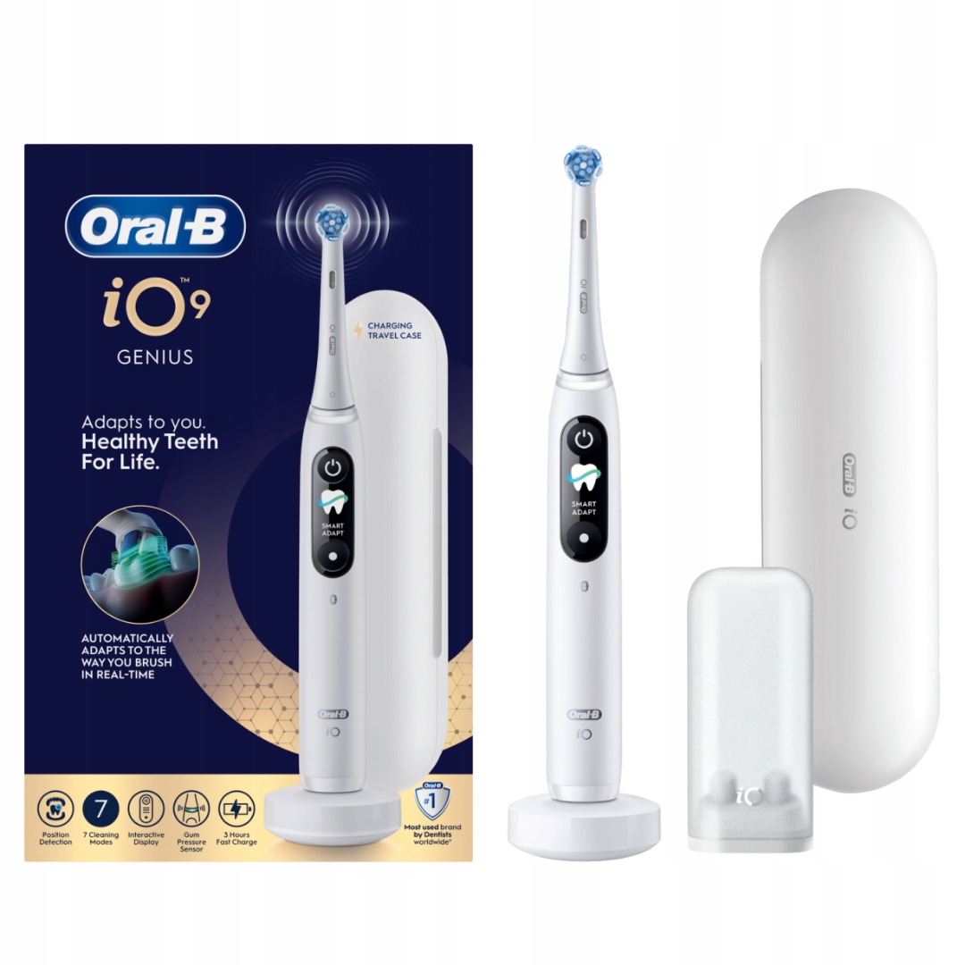 Oral-B iO 9 Genius Szczoteczka Elektryczna Biała Etui Z Funkcją Ładowania